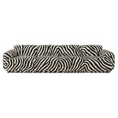Sculptural Contemporary Zebra-Patterned Modular Sofa Abundancia