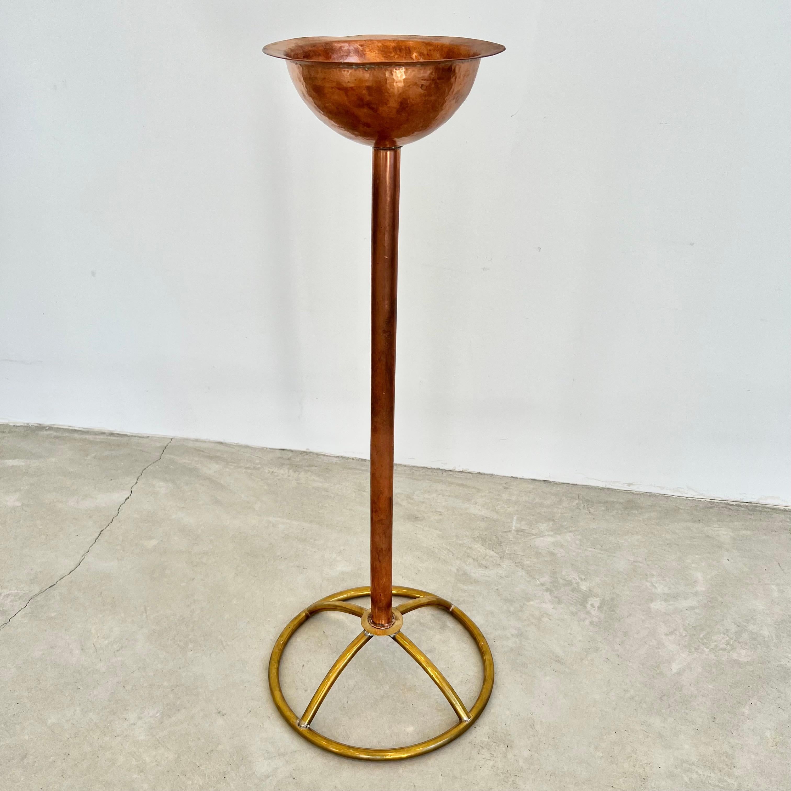 Sculptural Copper and Brass Standing Catchall, 1960s France 5