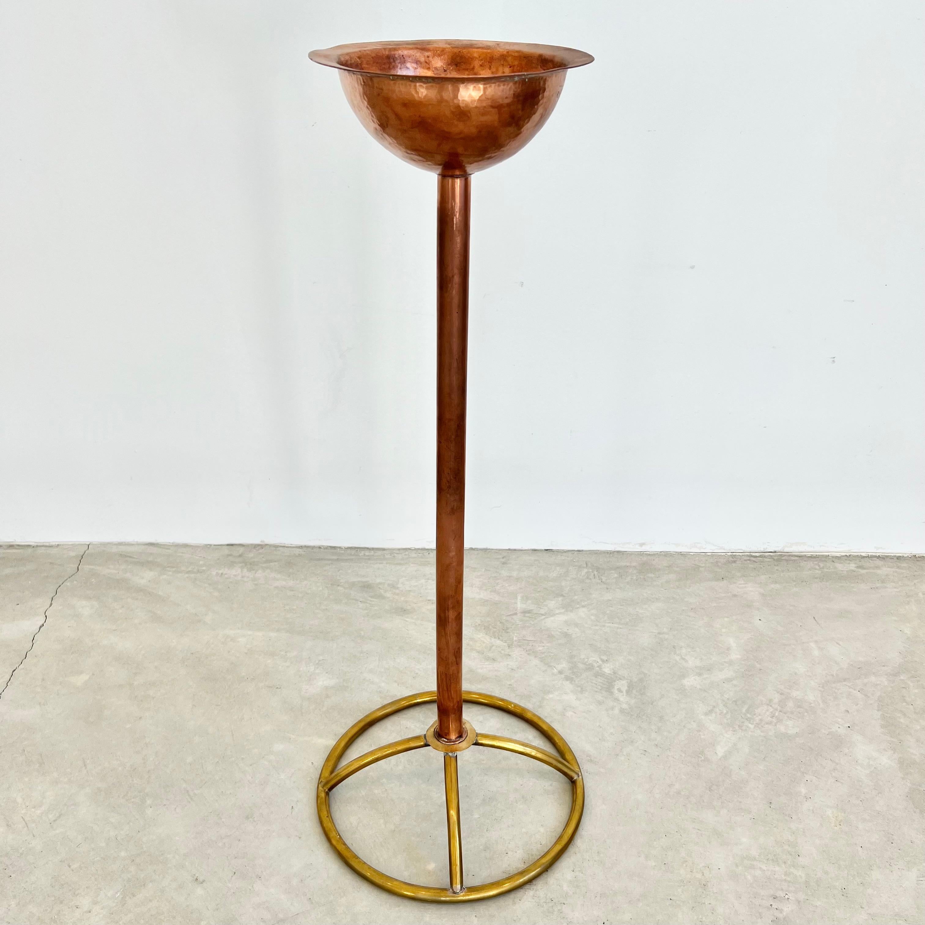Sculptural Copper and Brass Standing Catchall, 1960s France 1