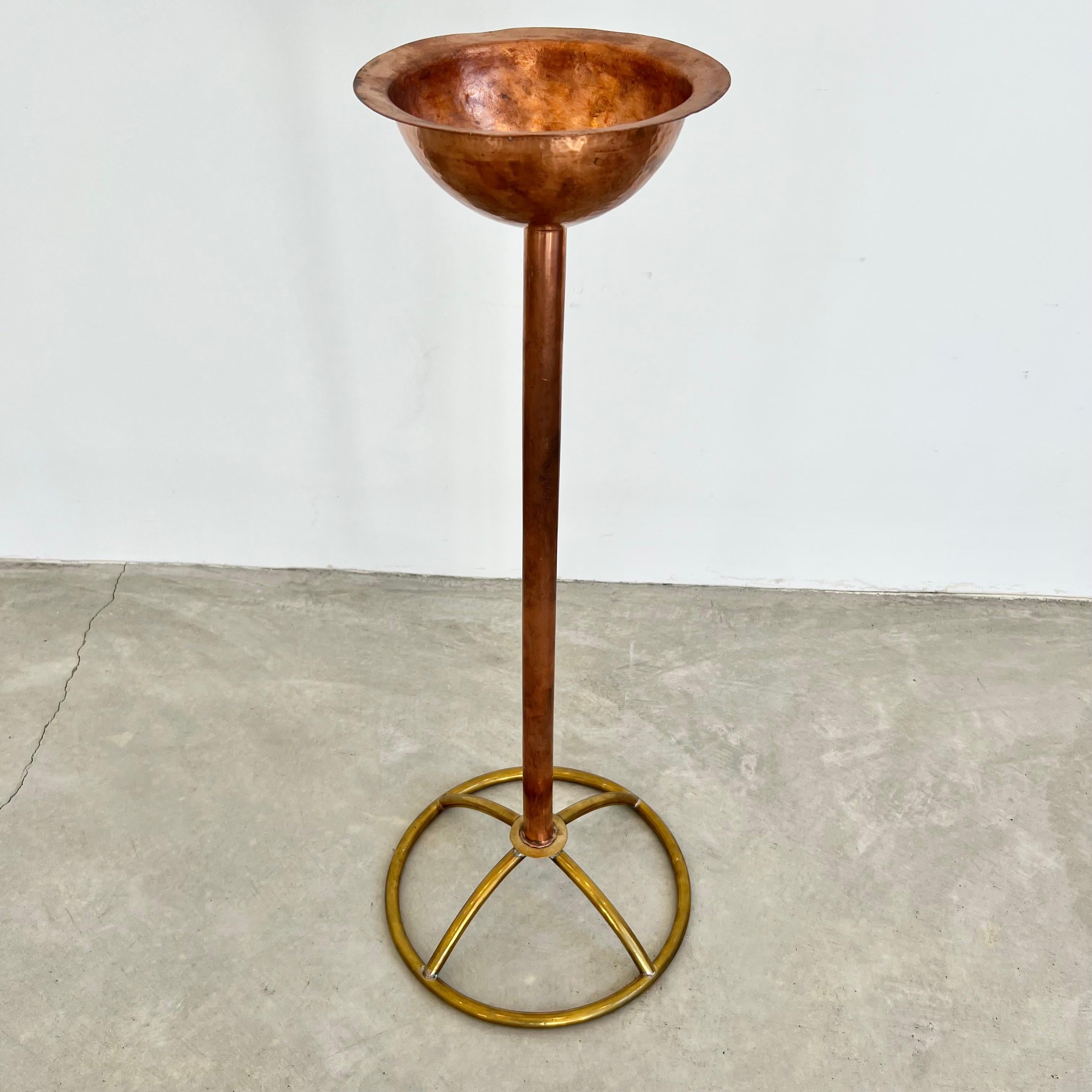 Sculptural Copper and Brass Standing Catchall, 1960s France 2