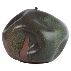 Sculptural Copper Green Ceramic Vessel – Wabi-Sabi Elegance One-of-a-Kind