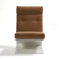 Silla Cor escultural de Peter Ghyczy, contrachapado moldeado, mohair