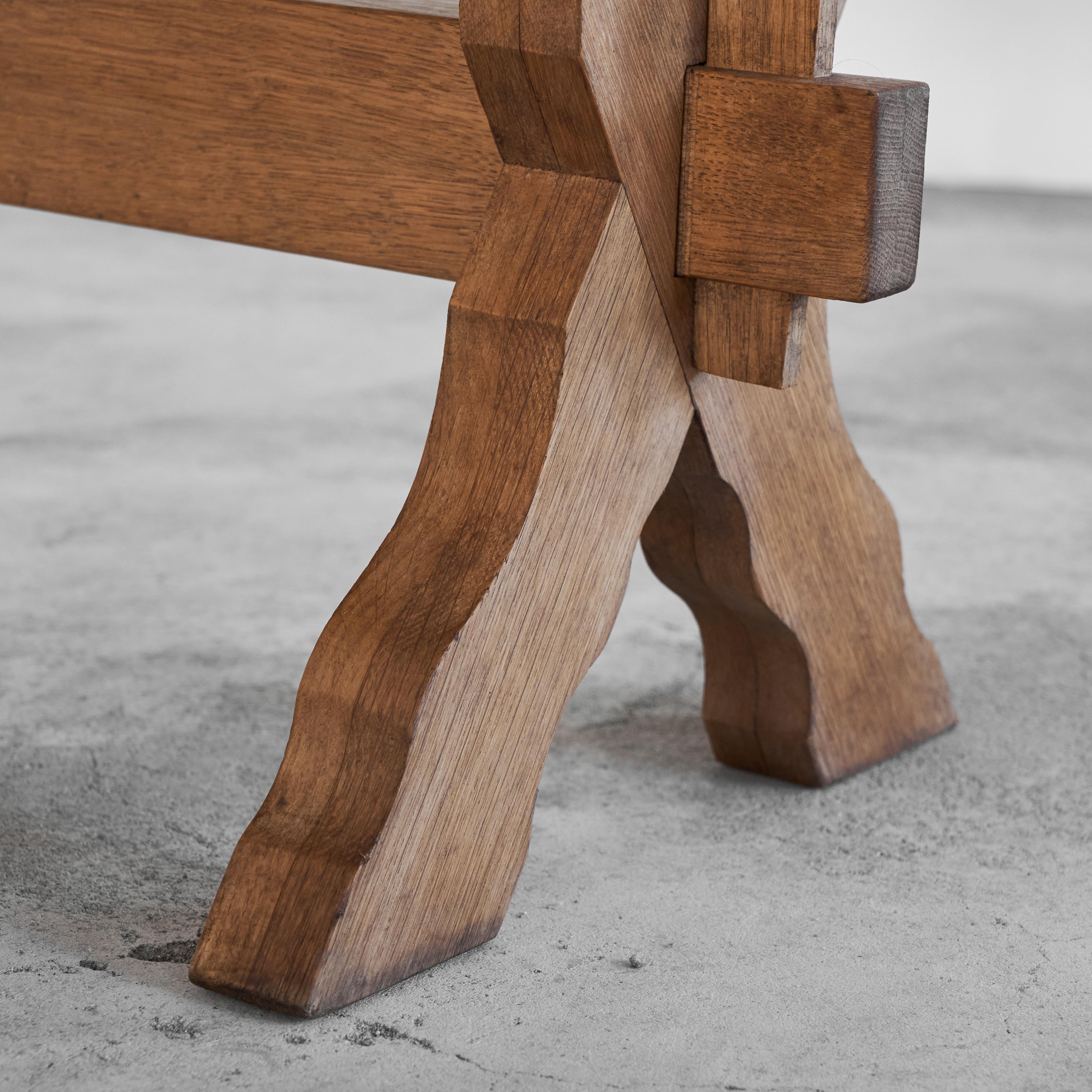 Sculptural Cross Legged Side Table in Solid Wood 1940s For Sale 3