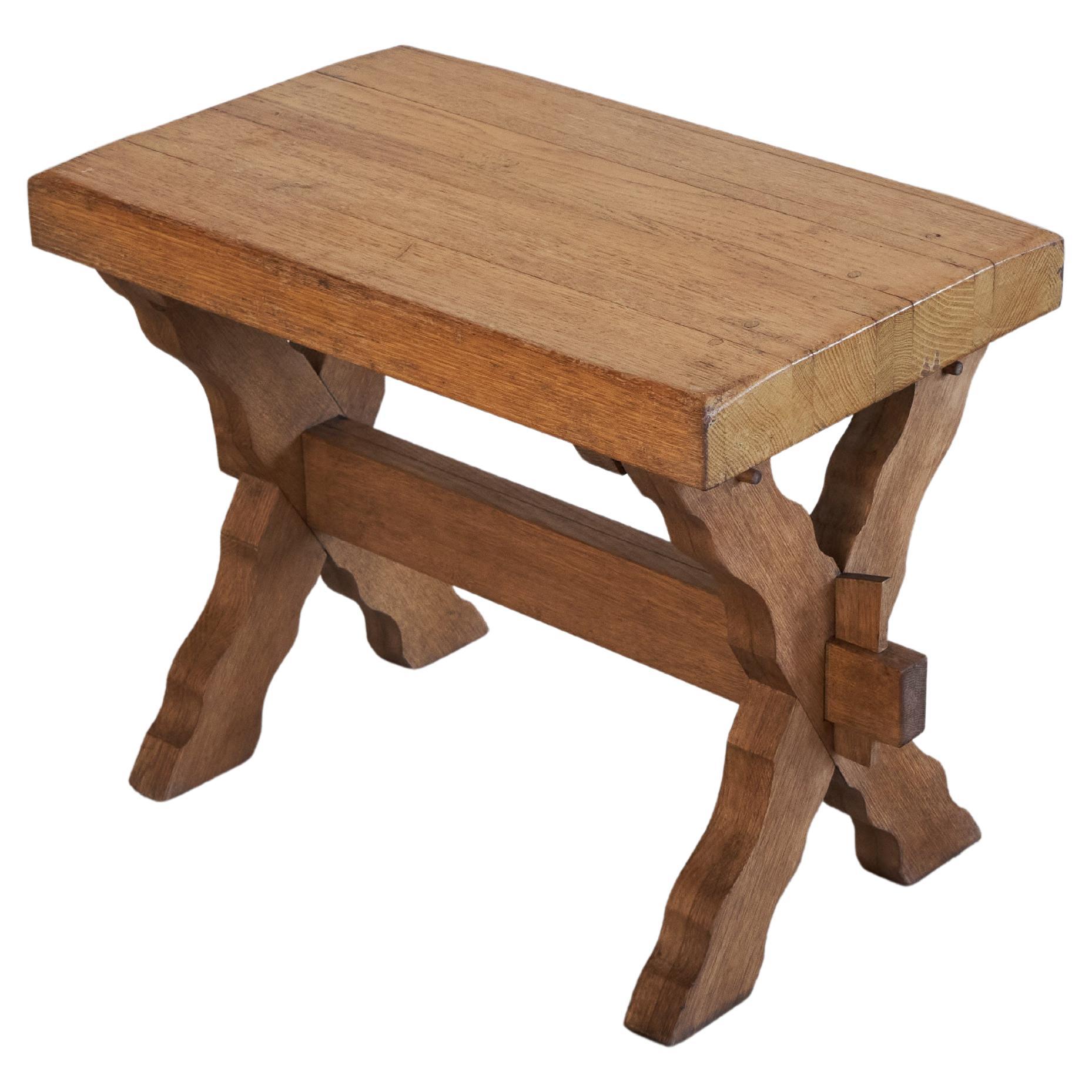Sculptural Cross Legged Side Table in Solid Wood 1940s For Sale