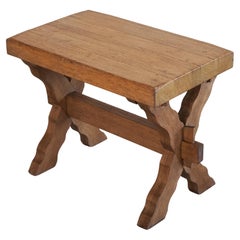 Retro Sculptural Cross Legged Side Table in Solid Wood 1940s