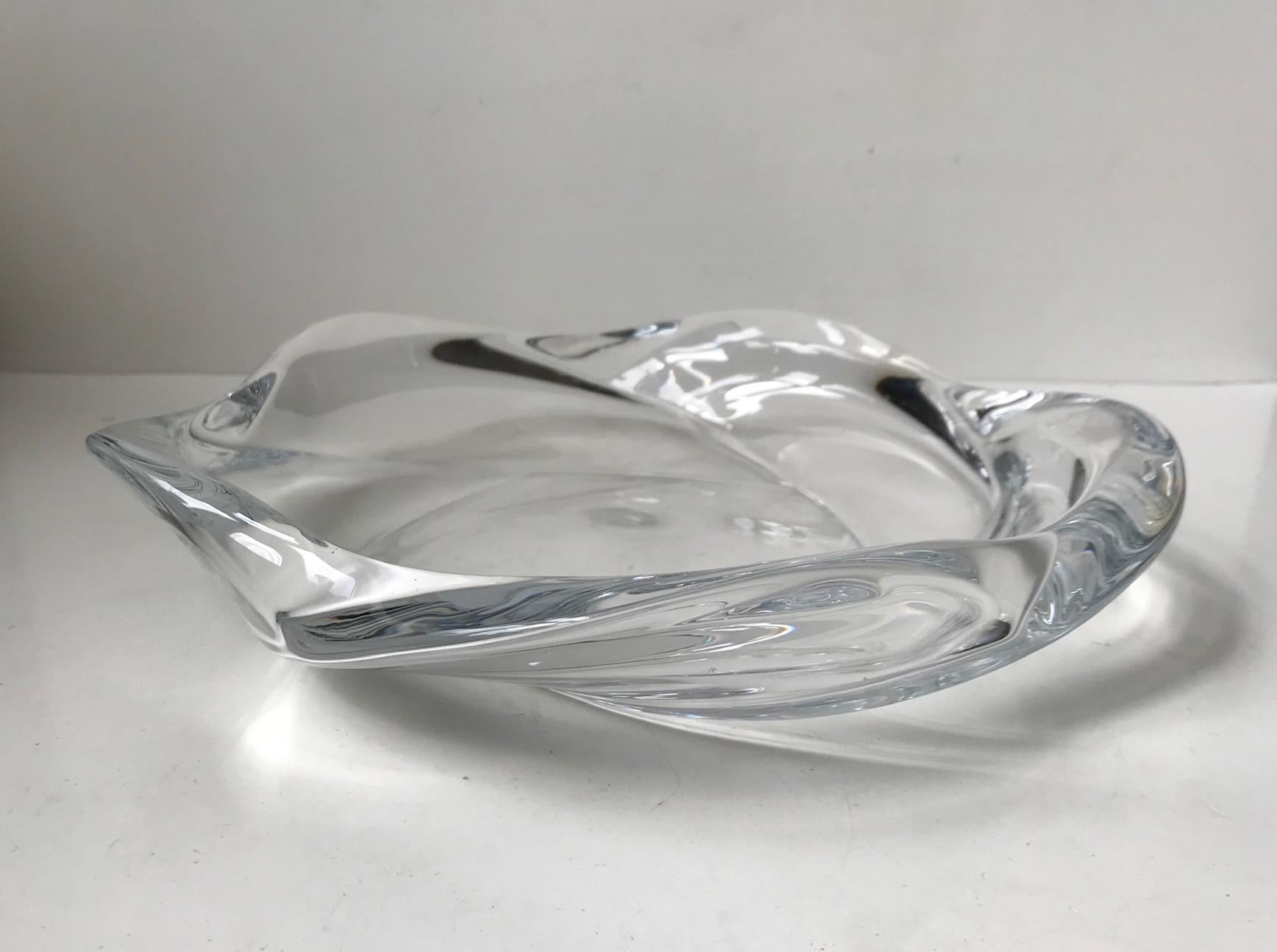 Modern Sculptural Crystal Dish by Allan Scharff for Royal Copenhagen