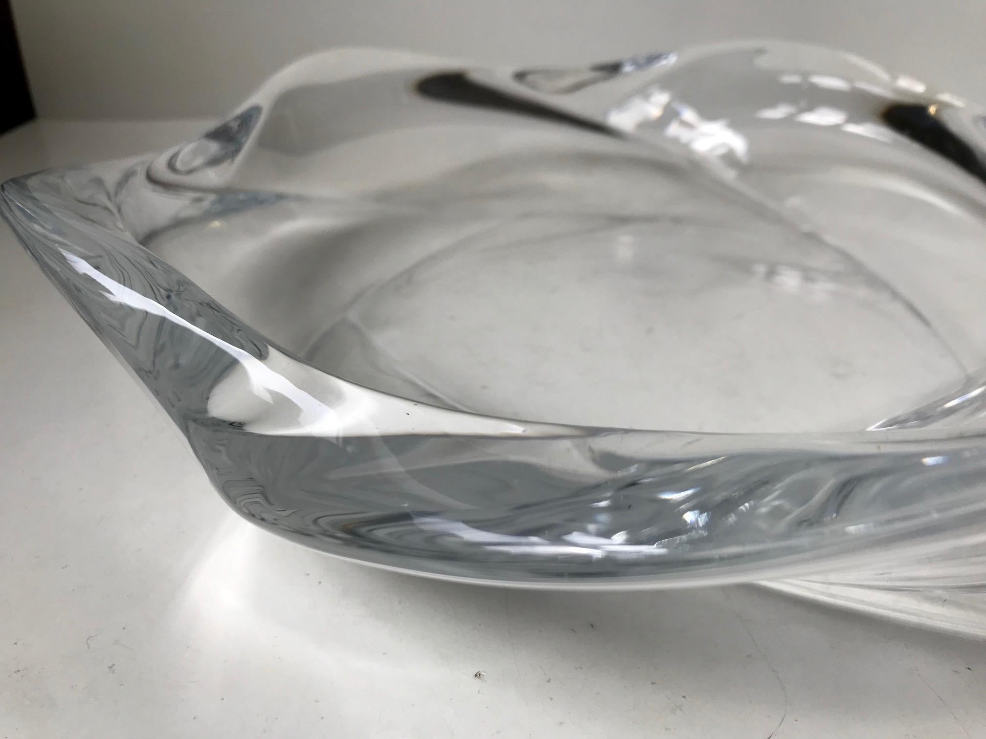 Danish Sculptural Crystal Dish by Allan Scharff for Royal Copenhagen