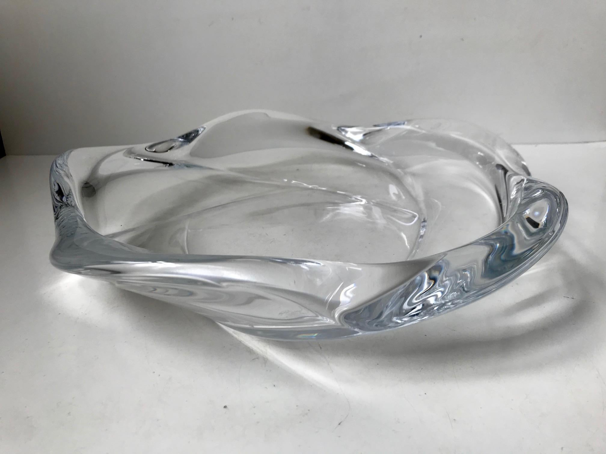 Sculptural Crystal Dish by Allan Scharff for Royal Copenhagen In Good Condition In Esbjerg, DK