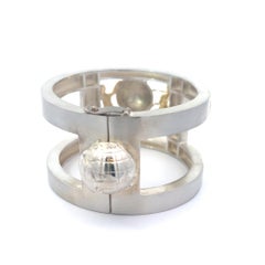 Sculptural Cuff Bracelet in Sterling Silver 18k Yellow Gold 1.1tct Peridot