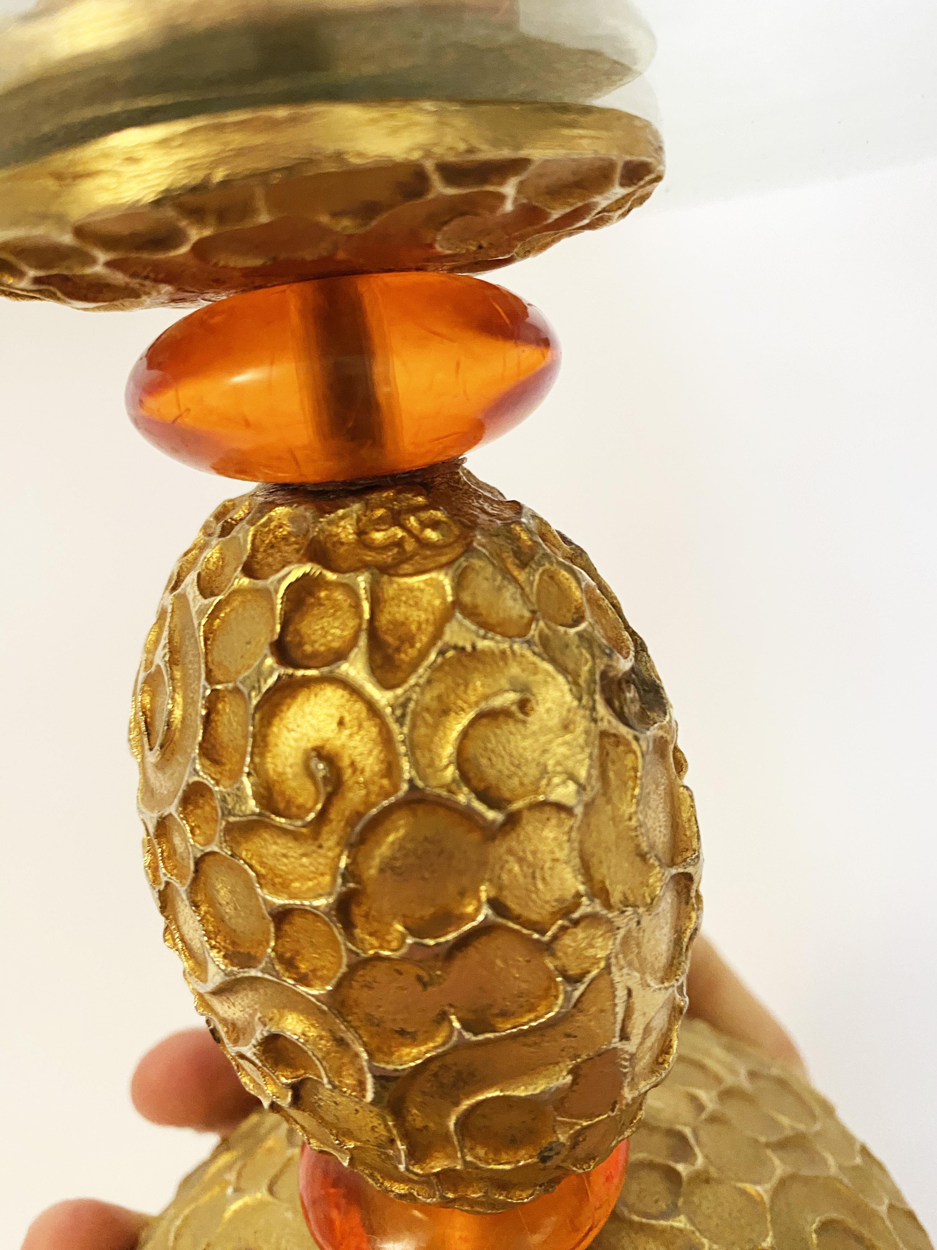 Gilded cast aluminium sculptural Fruits cup or centerpiece by Richard Lauret for Fondica, France, 1990s. 
  