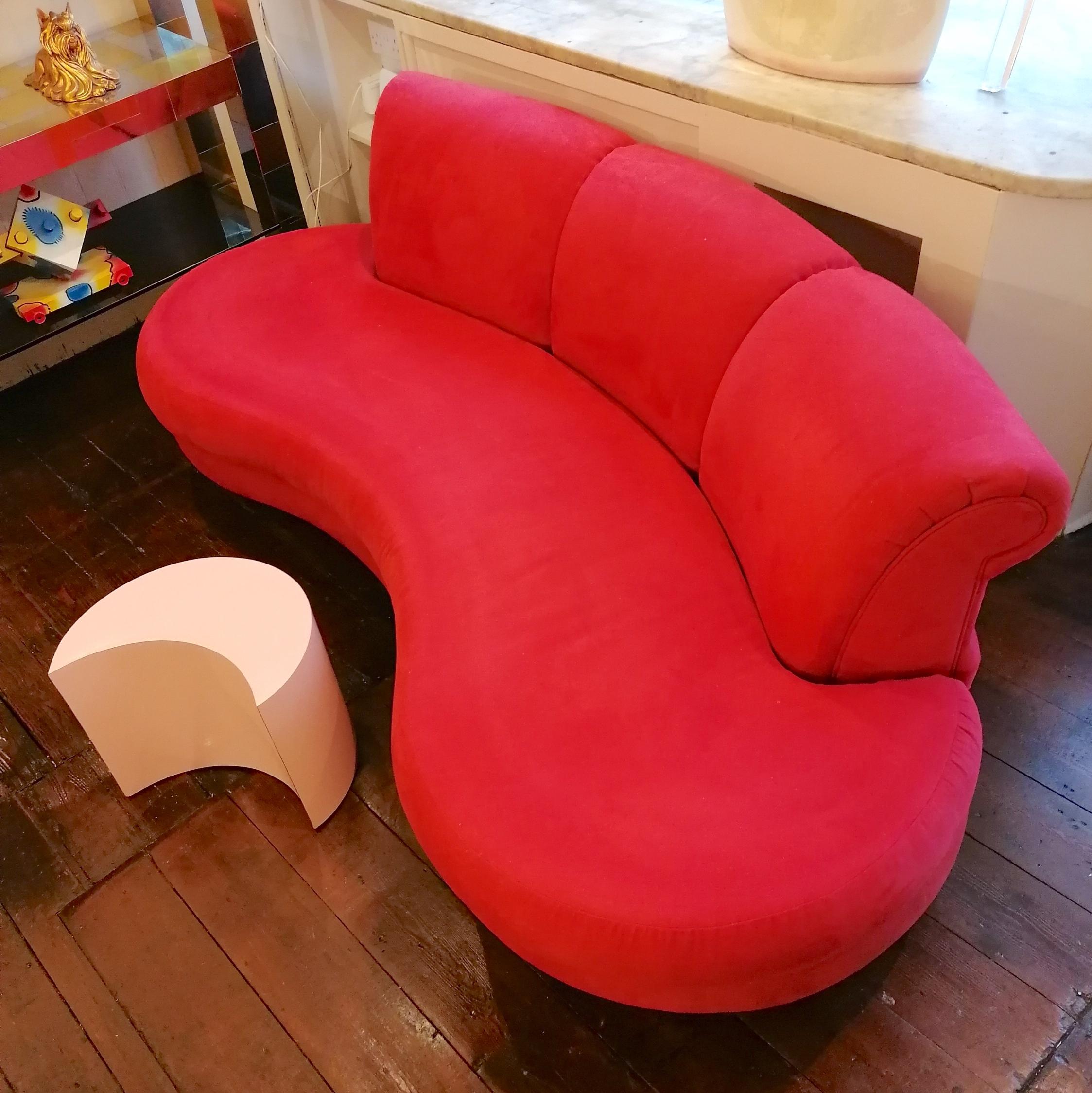 Ultrasuede Sculptural curved cloud sofa by Adrian Pearsall for Comfort Designs, USA 1980s.  For Sale
