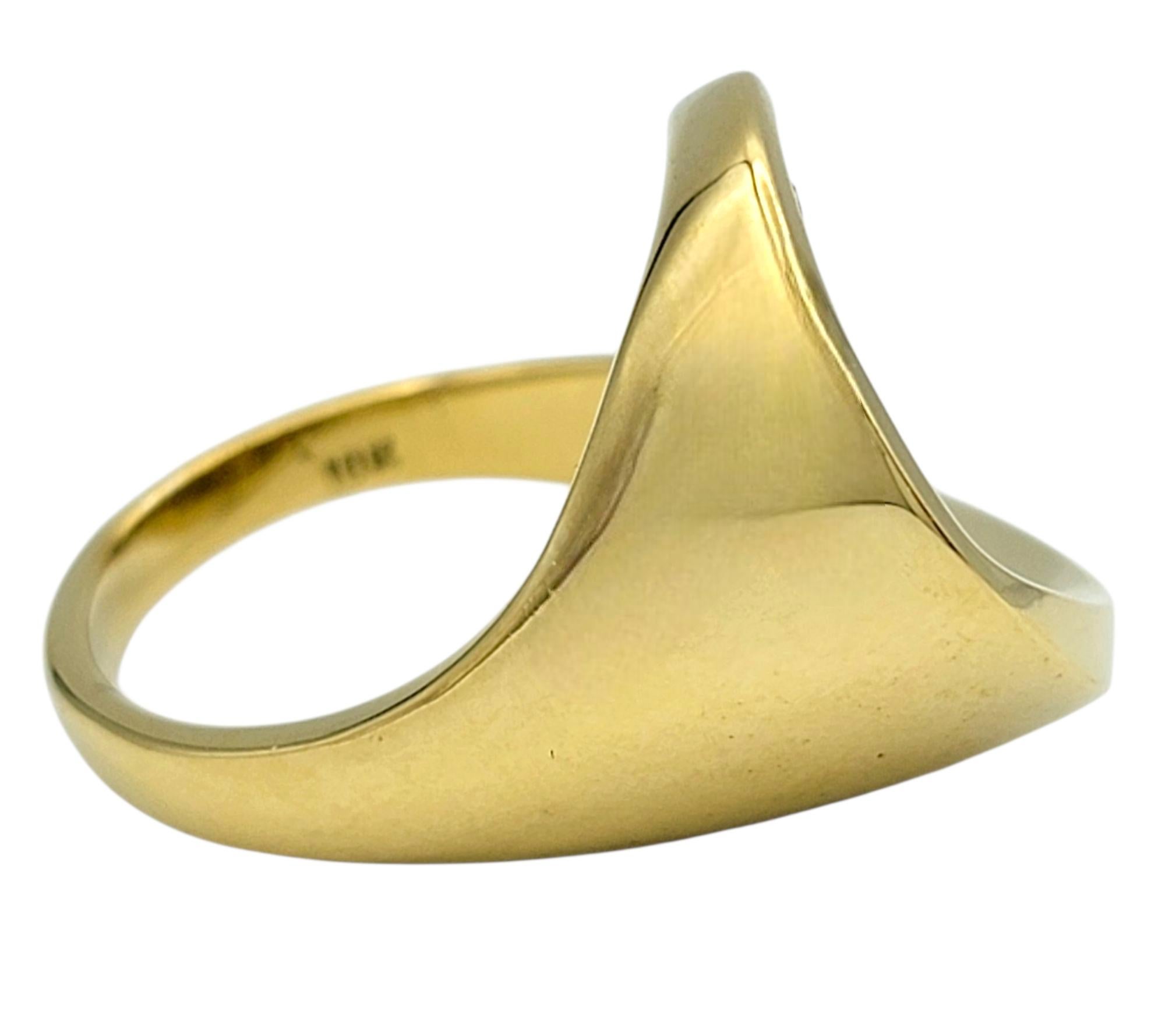 Women's Sculptural Curved Pavé Diamond Cocktail Ring in 18 Karat Yellow Gold, E-F / VS1 For Sale