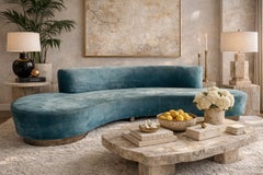 Sculptural Curved Serpentine Sofa in the Manner of Vladimir Kagan