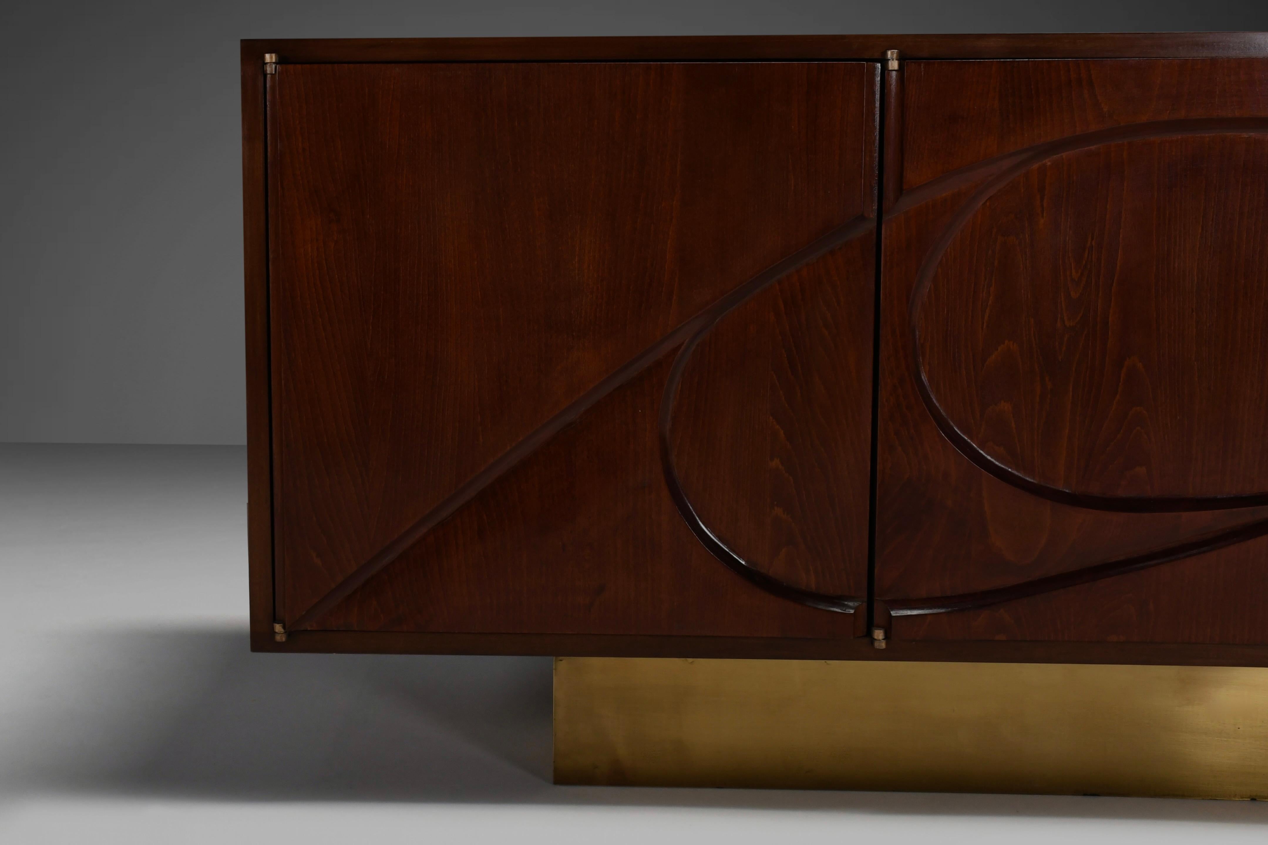 Sculptural Curved Wooden Sideboard in the style of Michael Coffey For Sale 3