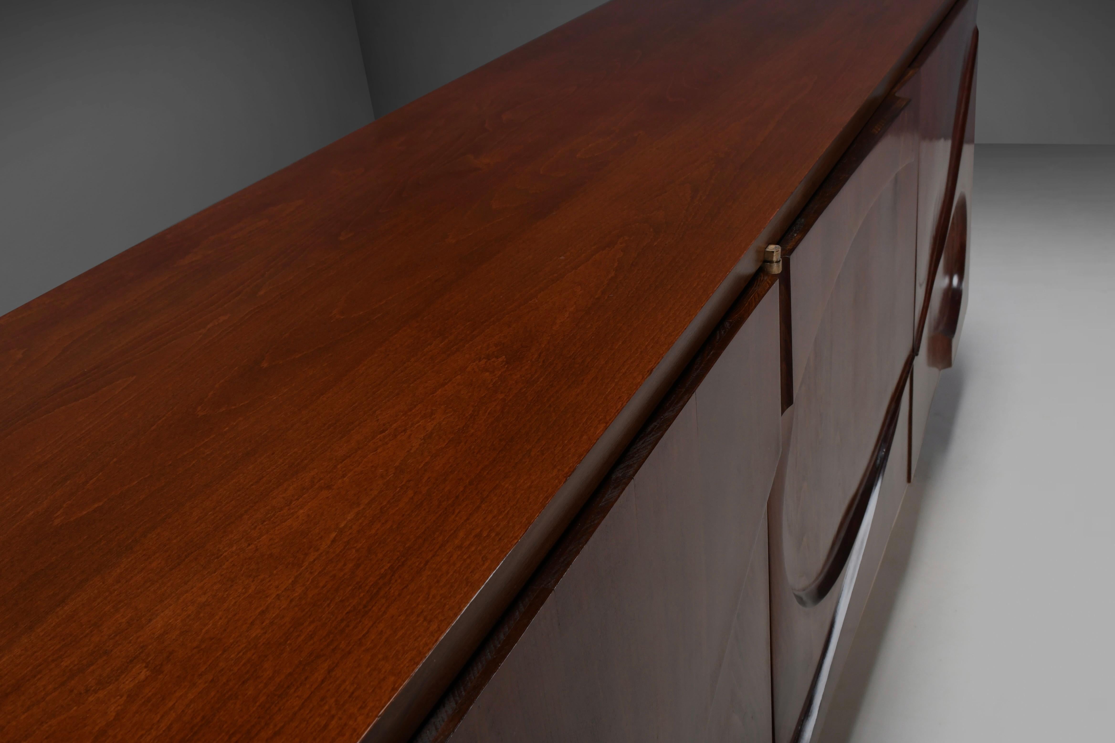 Sculptural Curved Wooden Sideboard in the style of Michael Coffey For Sale 2