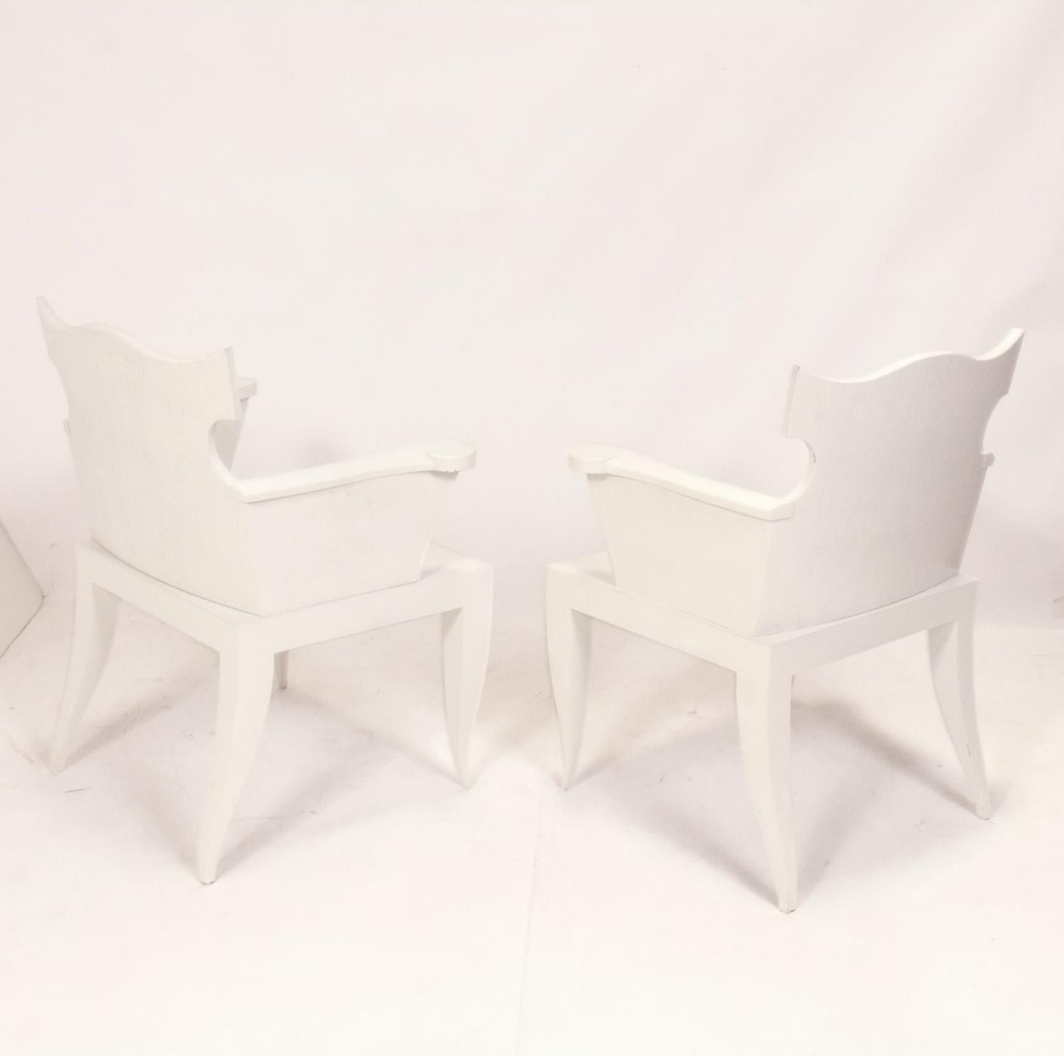 American Sculptural Custom Wood Armchairs Refinished In Your Choice of Color For Sale