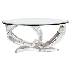 Sculptural 'Cyclone' Coffee Table in Lucite & Glass by Shlomi Haziza, 1980s