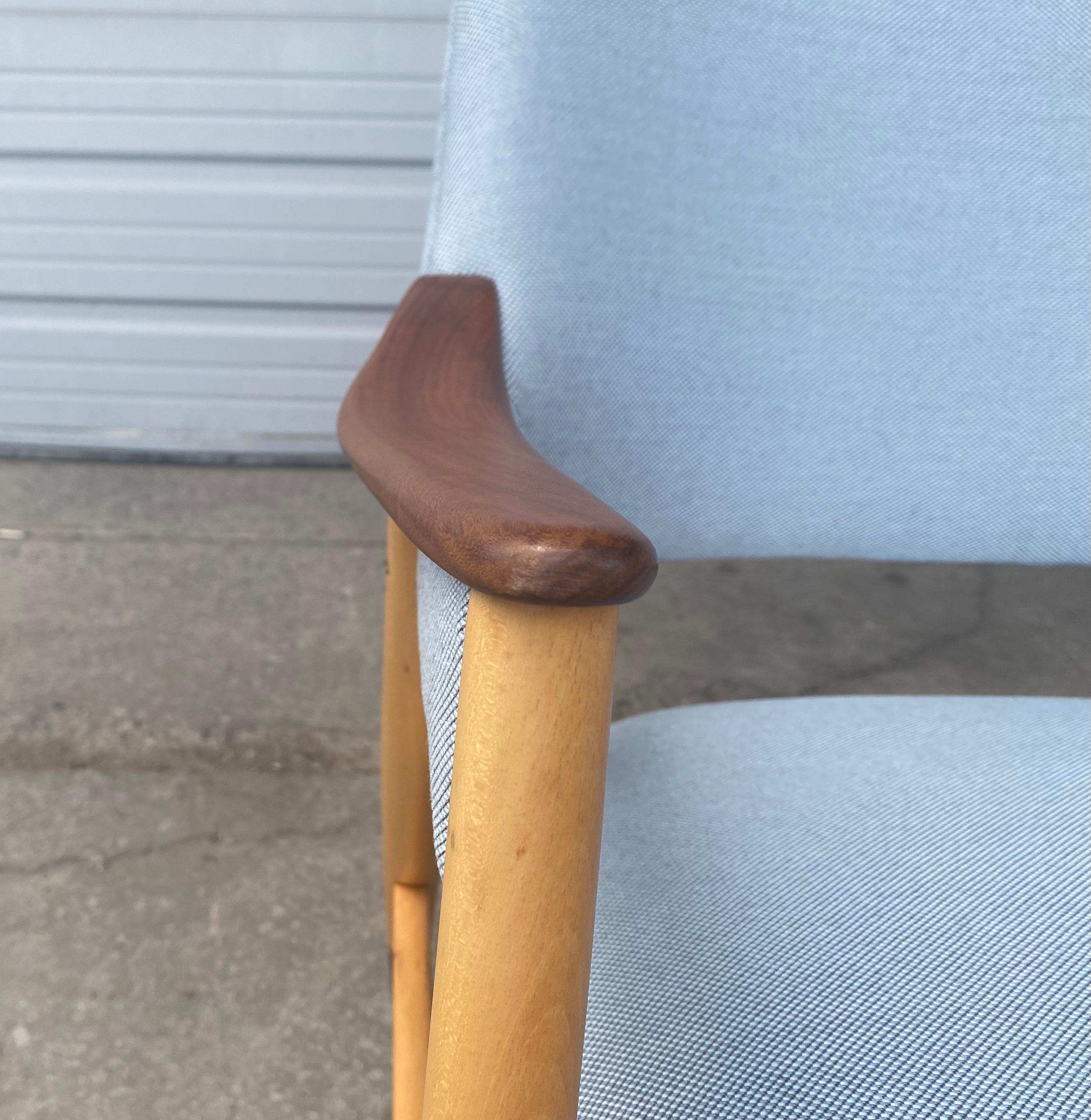 Sculptural Danish Beach and Teak Settee b Jens Hjorth, Randers Stolefabrik 1950s 2