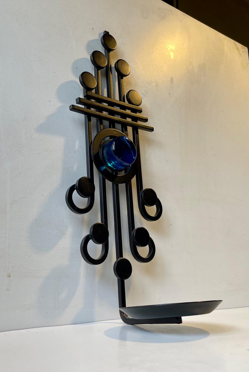 Late 20th Century Sculptural Danish Candle Sconce from Dantoft Kunstartikler, 1970s For Sale