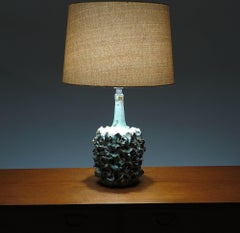 Sculptural Danish Ceramic Lamp in Aqua Green Glaze