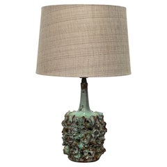 Sculptural Danish Ceramic Lamp in Aqua Green Glaze