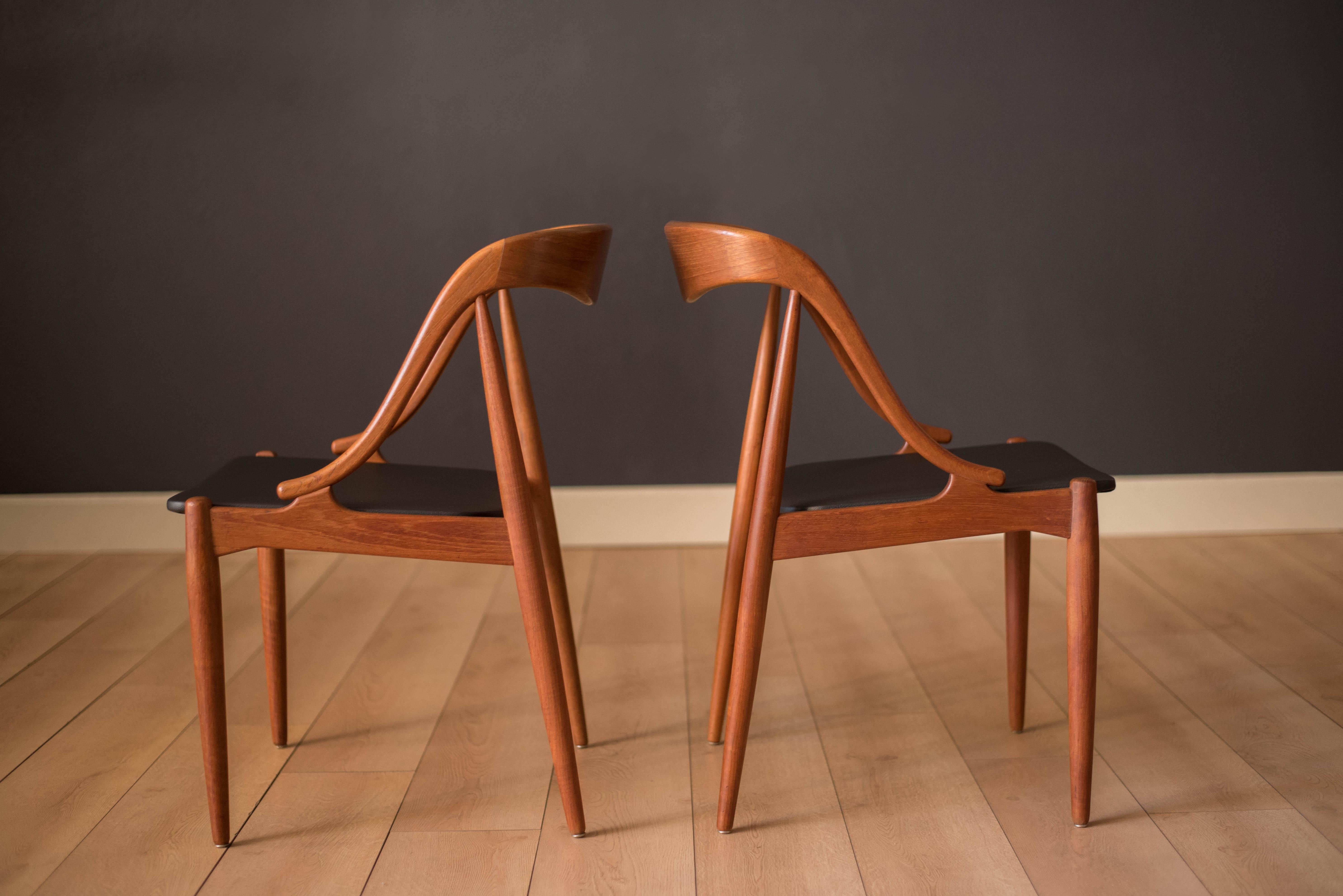 Sculptural Danish Dining Chairs by Johannes Andersen In Good Condition In San Jose, CA