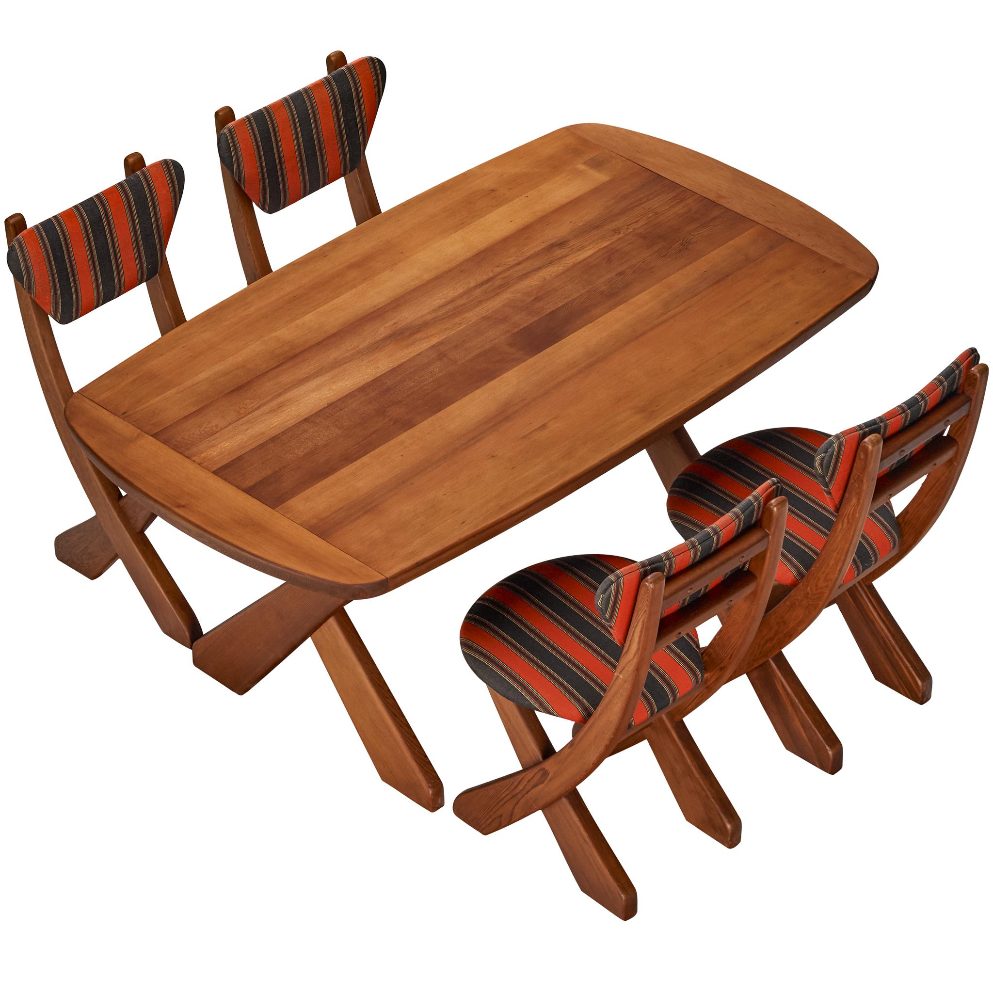 Set da pranzo danese scultoreo in pino dell'Oregon