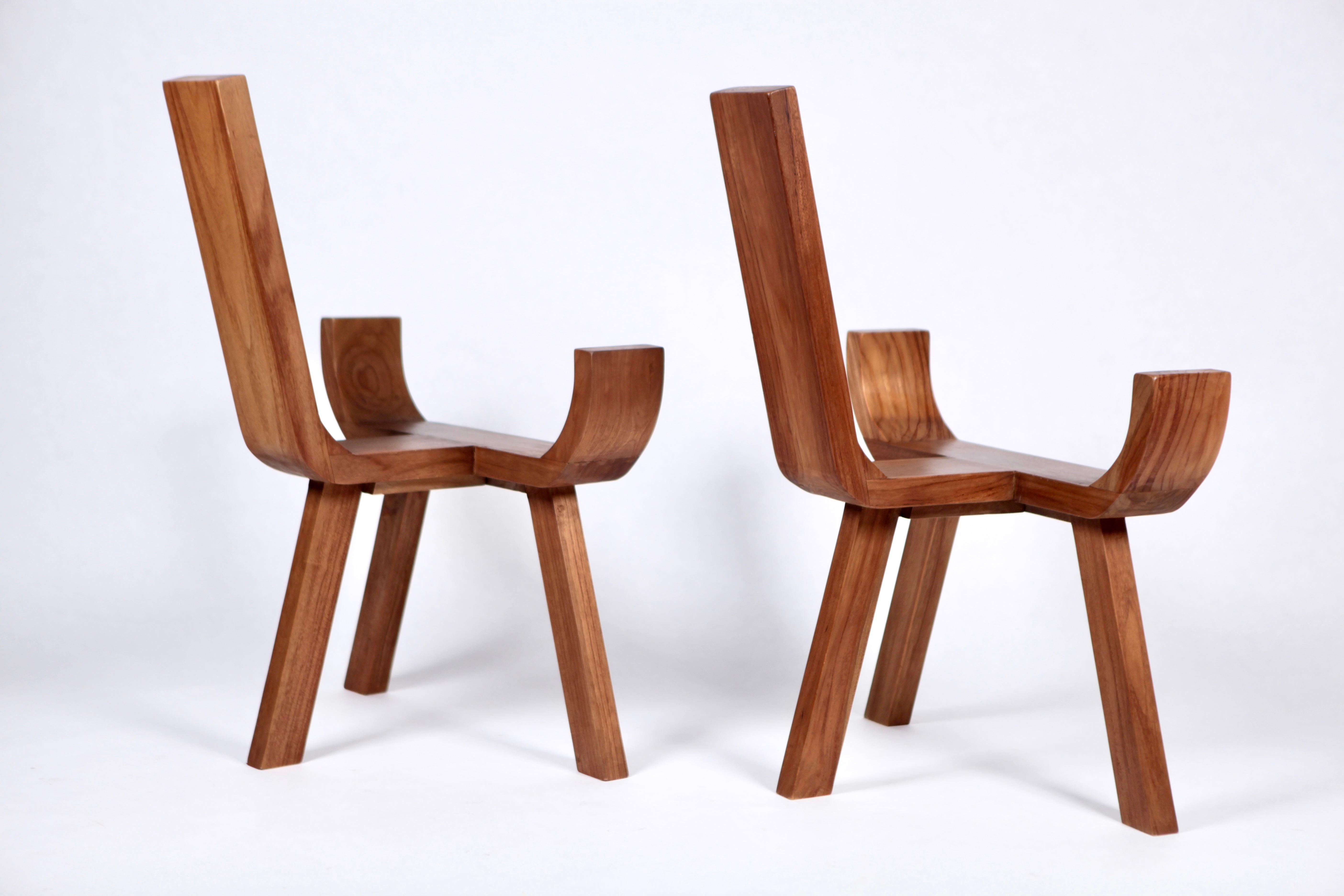 Sculptural Danish Easy Chairs, Solid Teak, 1960s For Sale 7