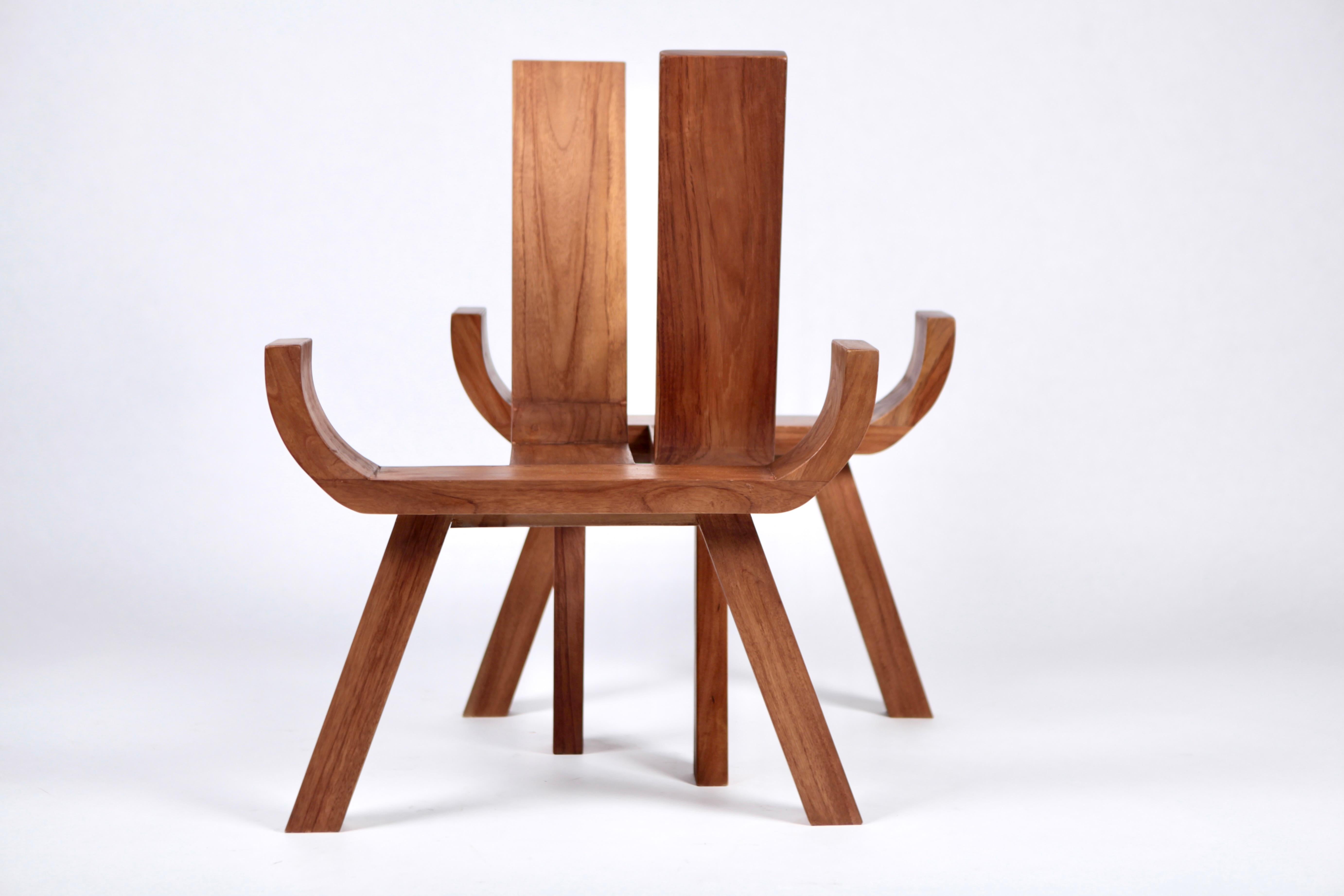 Sculptural Danish Easy Chairs, Solid Teak, 1960s For Sale 9