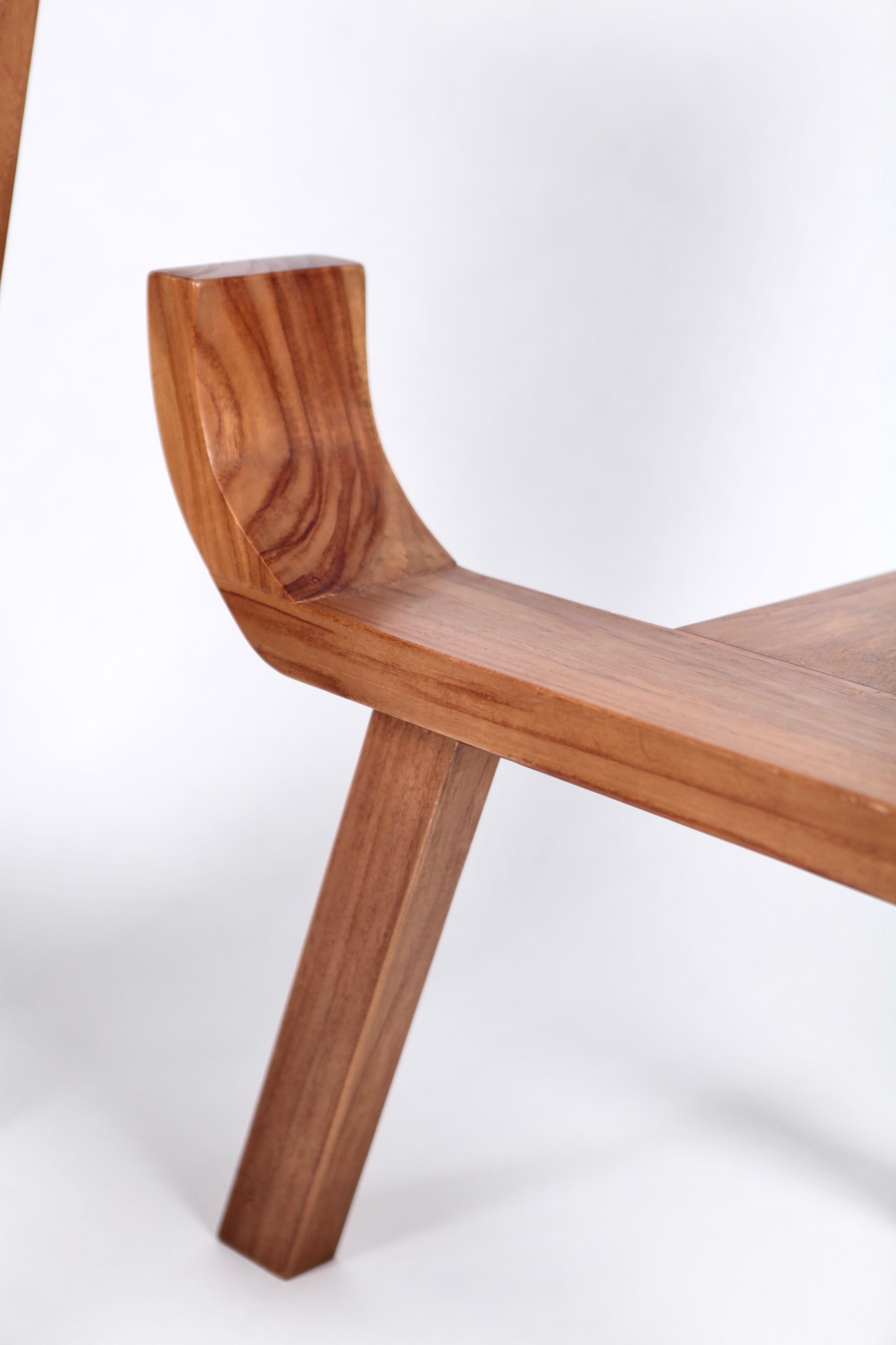 Sculptural Danish Easy Chairs, Solid Teak, 1960s For Sale 2