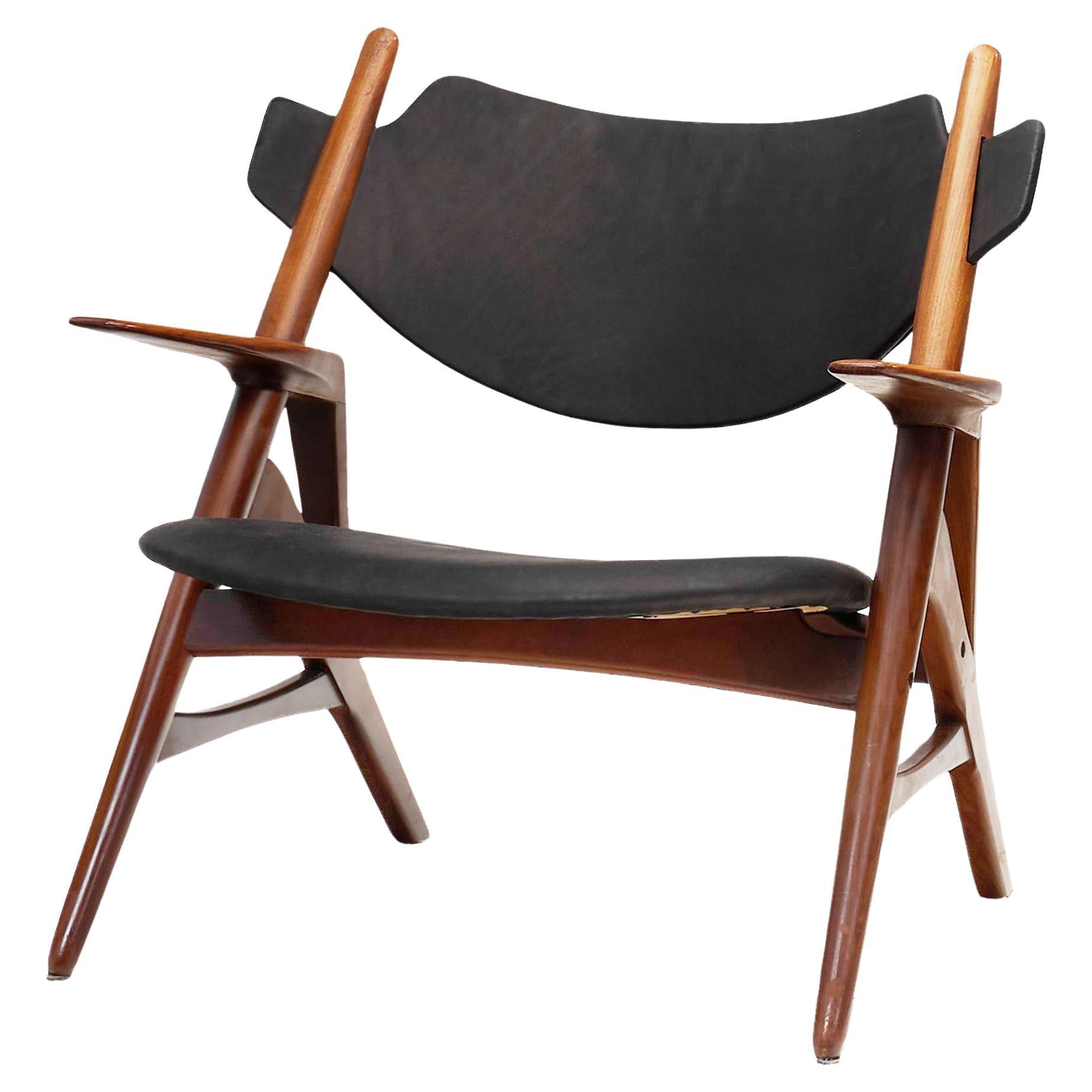 Skulpturaler dänischer Mid-Century-Modern-Stuhl, Dänemark ca. 1960er Jahre