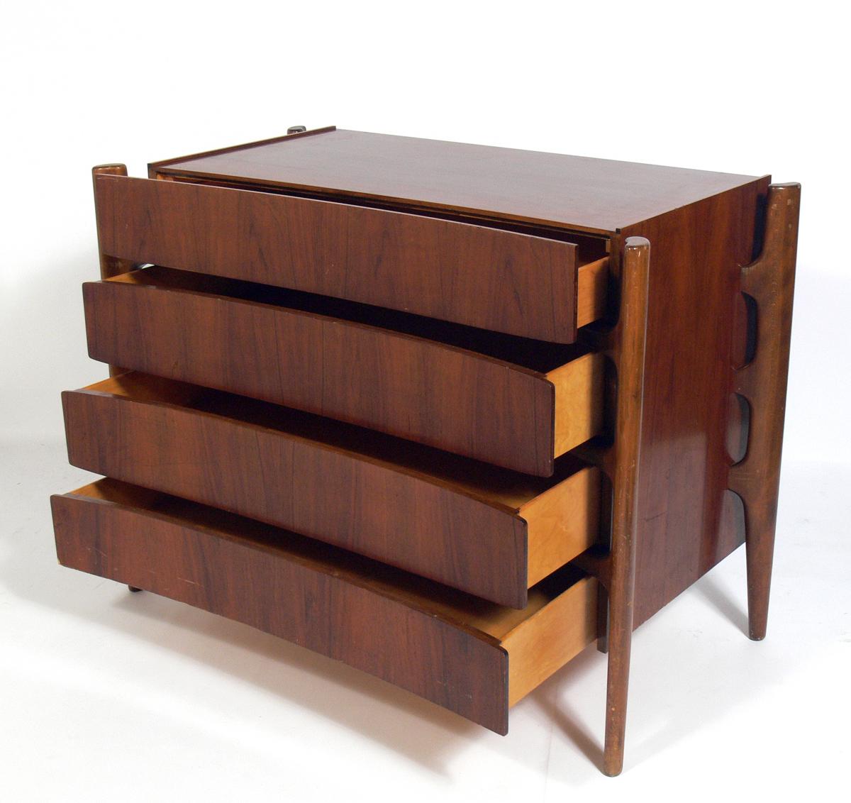 Mid-Century Modern Sculptural Danish Modern Chest by William Hinn