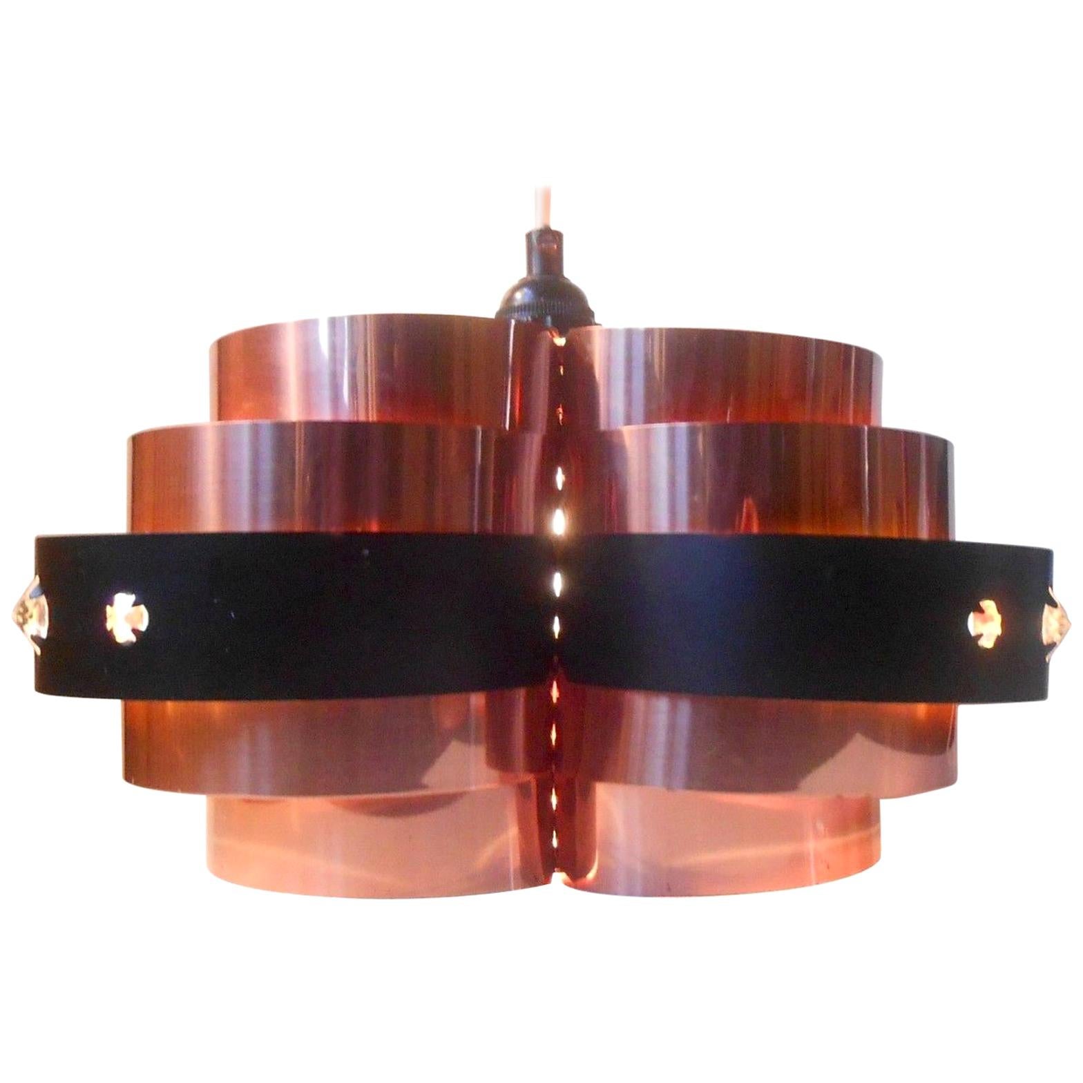 Sculptural Danish Modern Copper Ceiling Lamp by Verner Schou, Coronell, 1970s