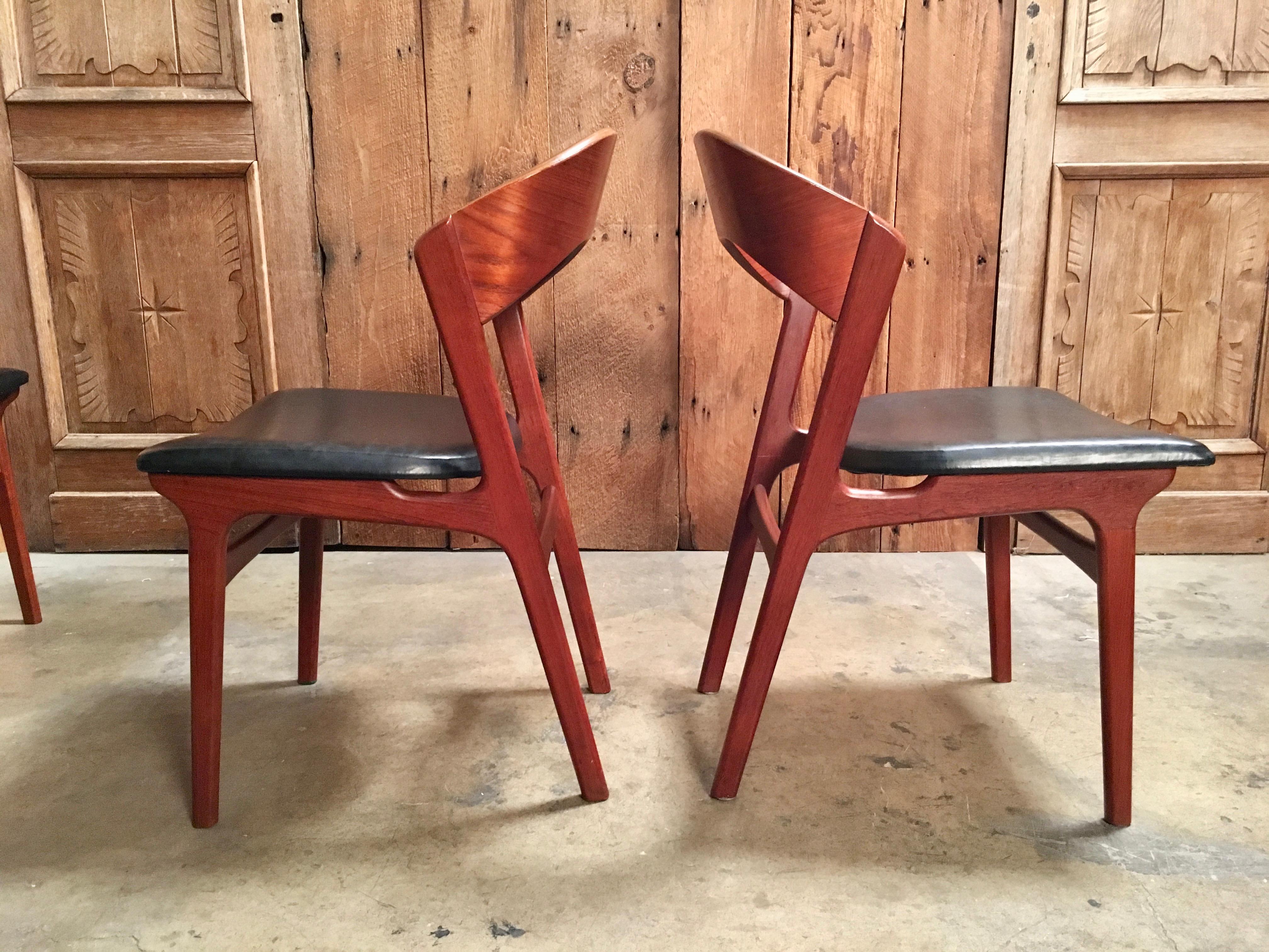 20th Century  Sculptural Danish Modern Dining Chairs