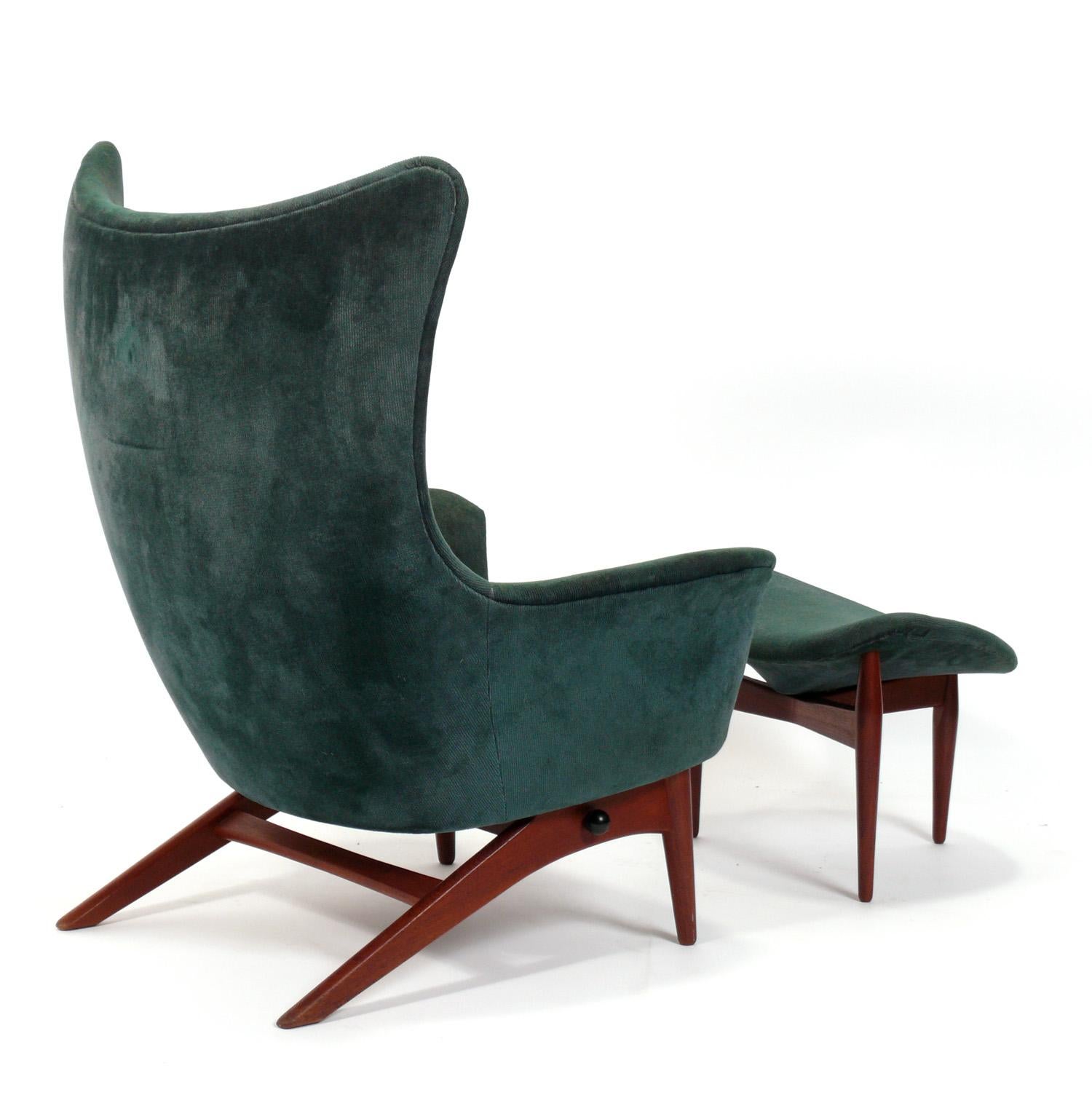 Silla y otomana escultóricas danesas modernas de H.W. Klein Retapizado Danés en venta