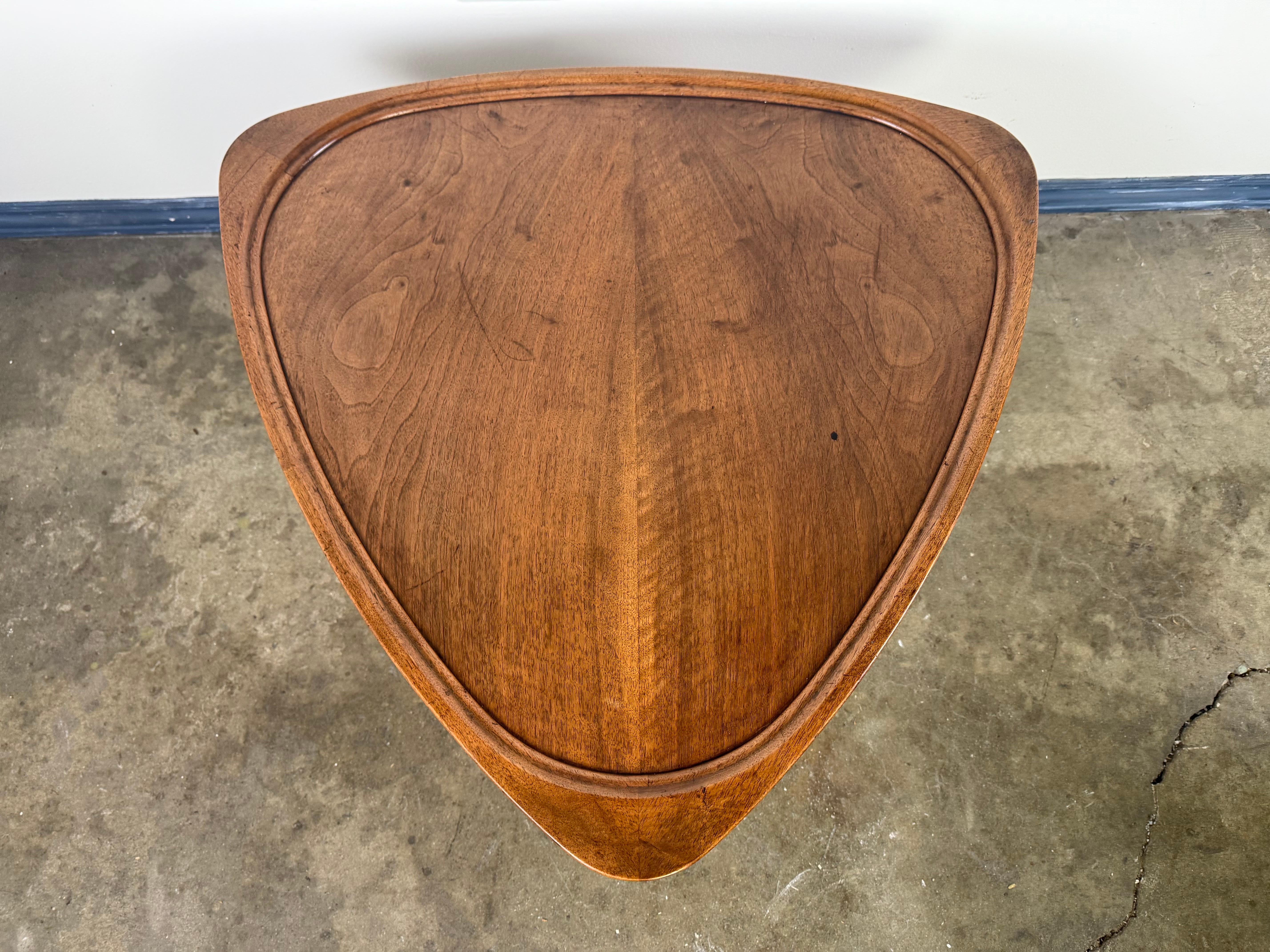 Sculptural Danish Modern Triangular Coffee Table For Sale 5