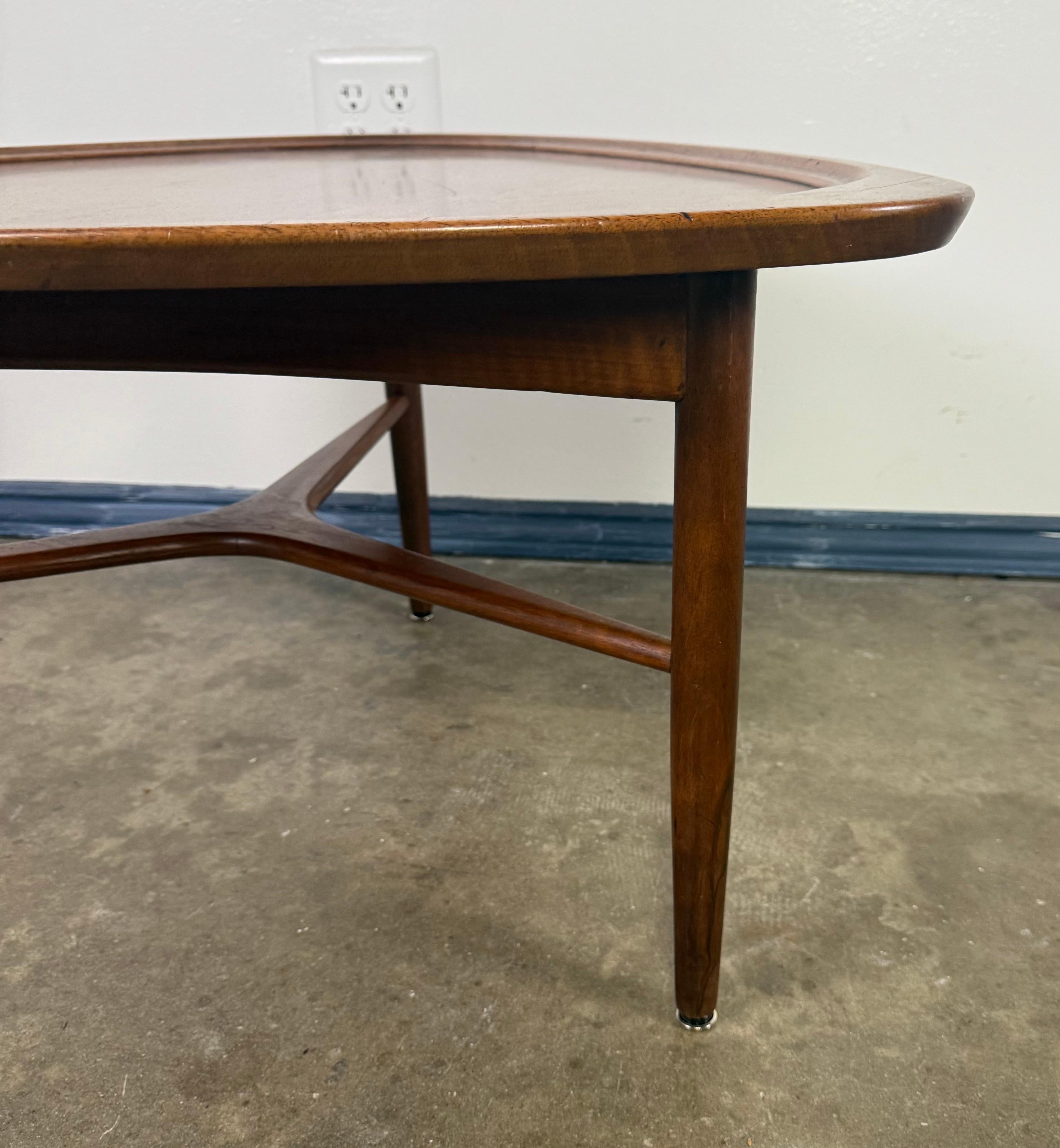 Sculptural Danish Modern Triangular Coffee Table For Sale 6