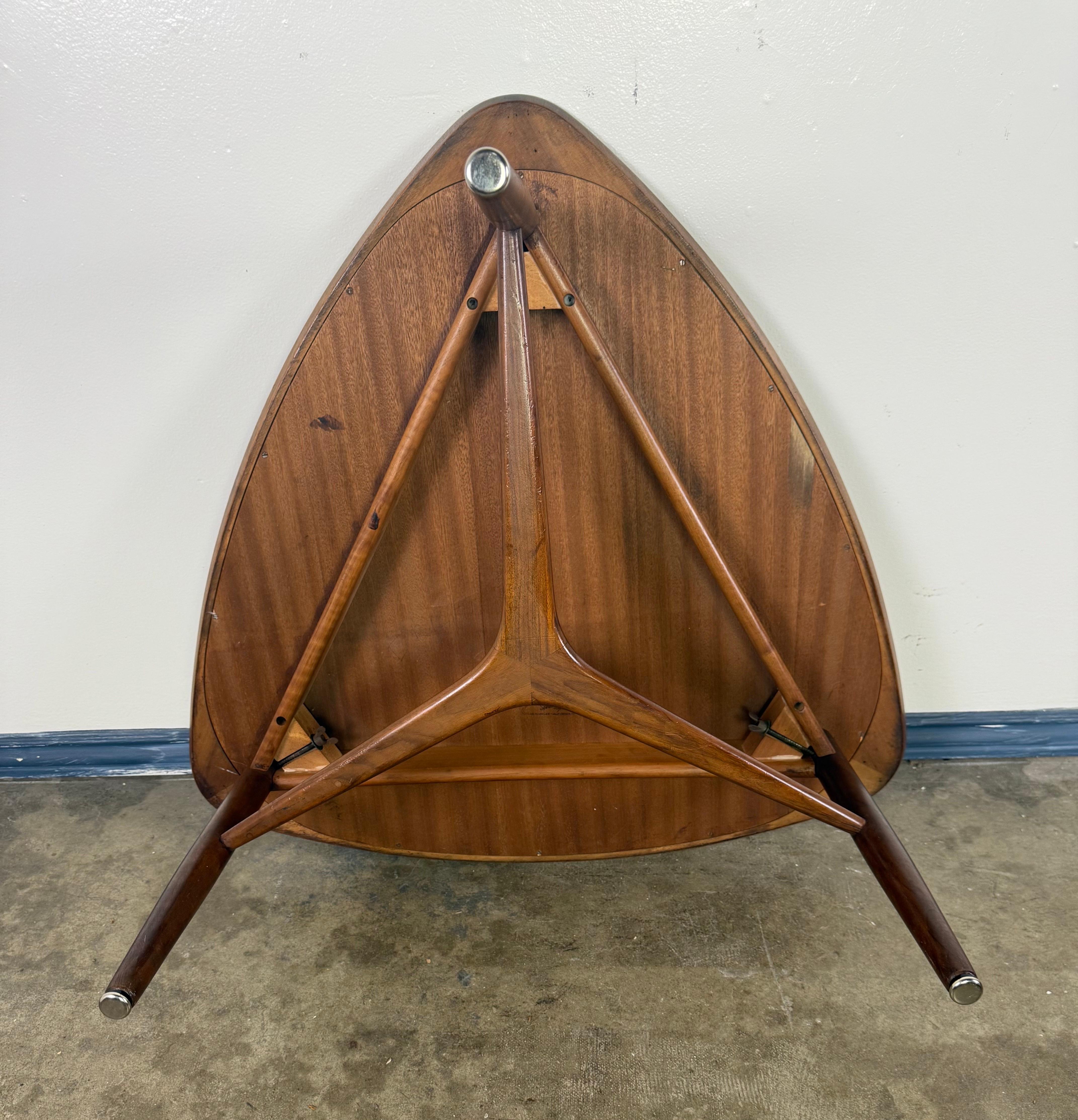 Sculptural Danish Modern Triangular Coffee Table For Sale 9