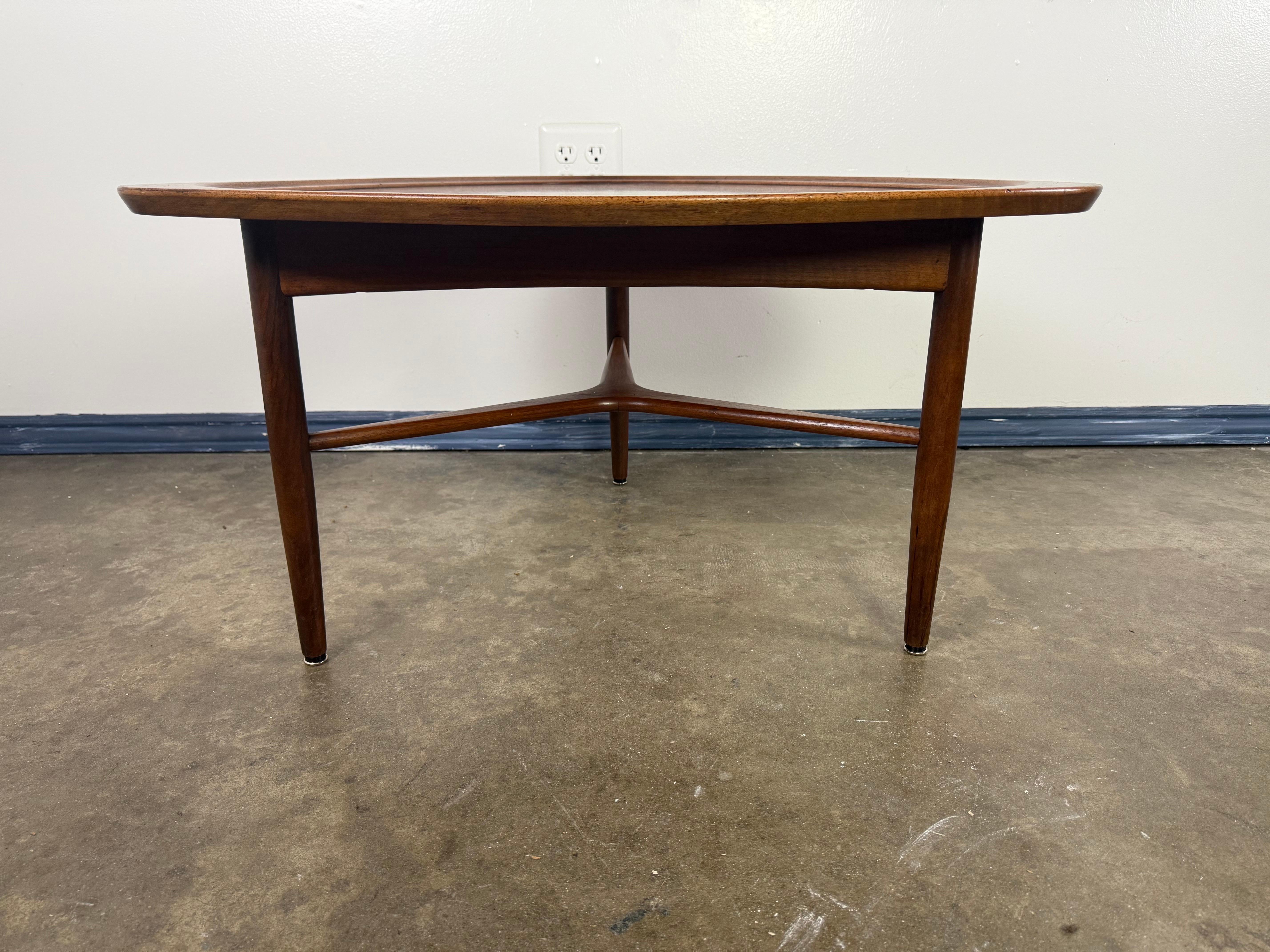 Mid-Century Modern Sculptural Danish Modern Triangular Coffee Table For Sale