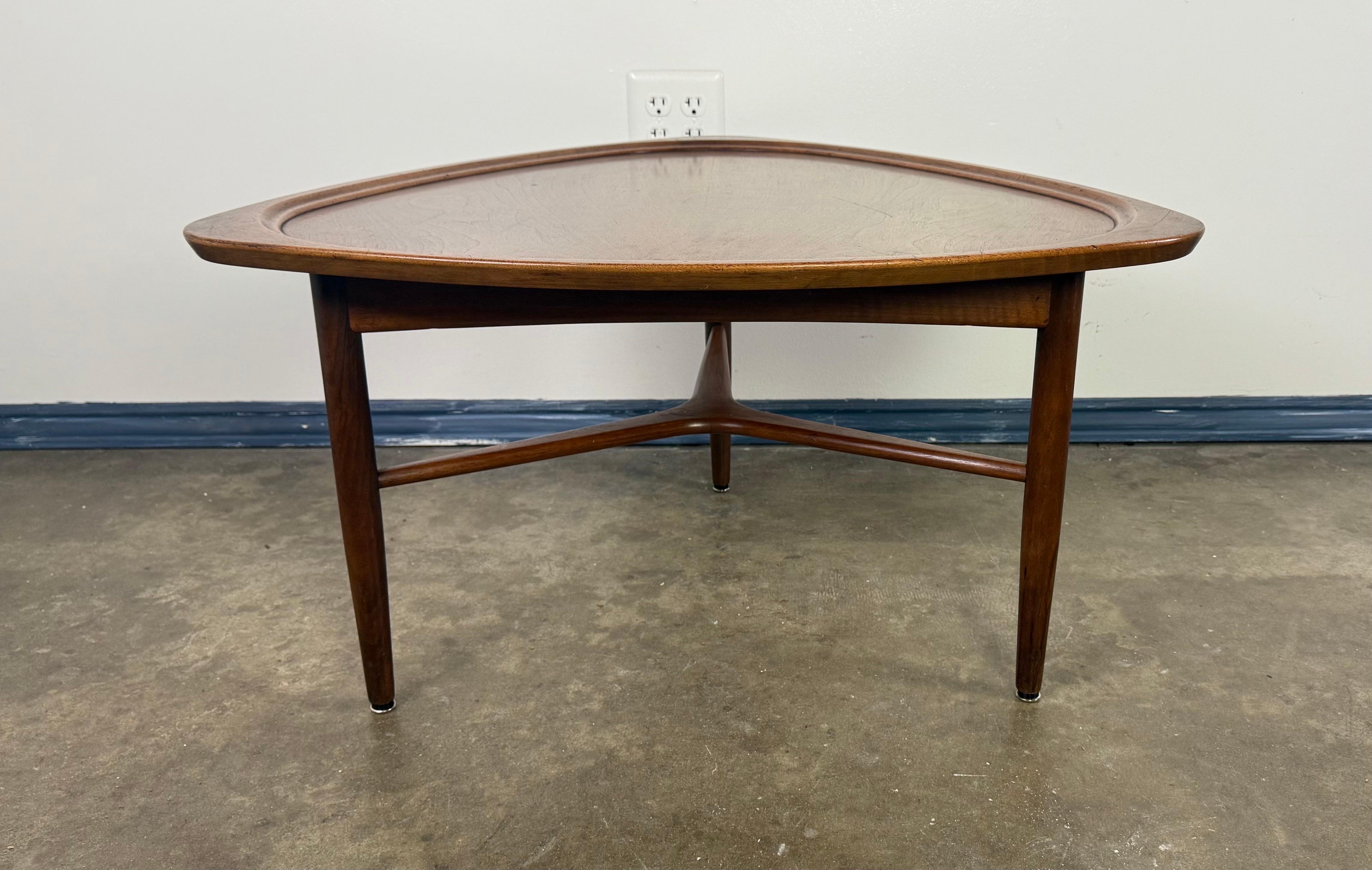 Sculptural Danish Modern Triangular Coffee Table In Distressed Condition For Sale In Los Angeles, CA