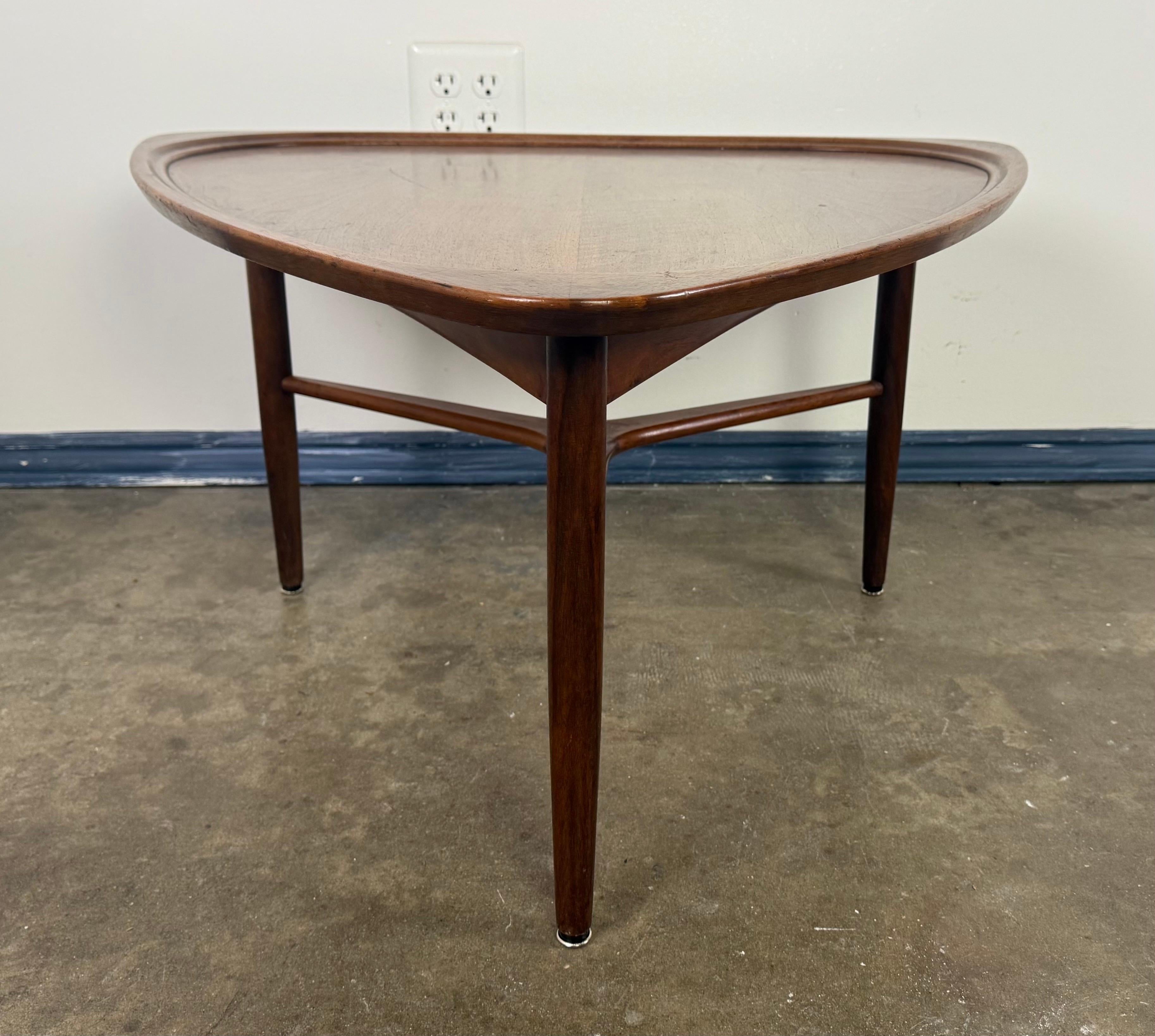 Mid-20th Century Sculptural Danish Modern Triangular Coffee Table For Sale