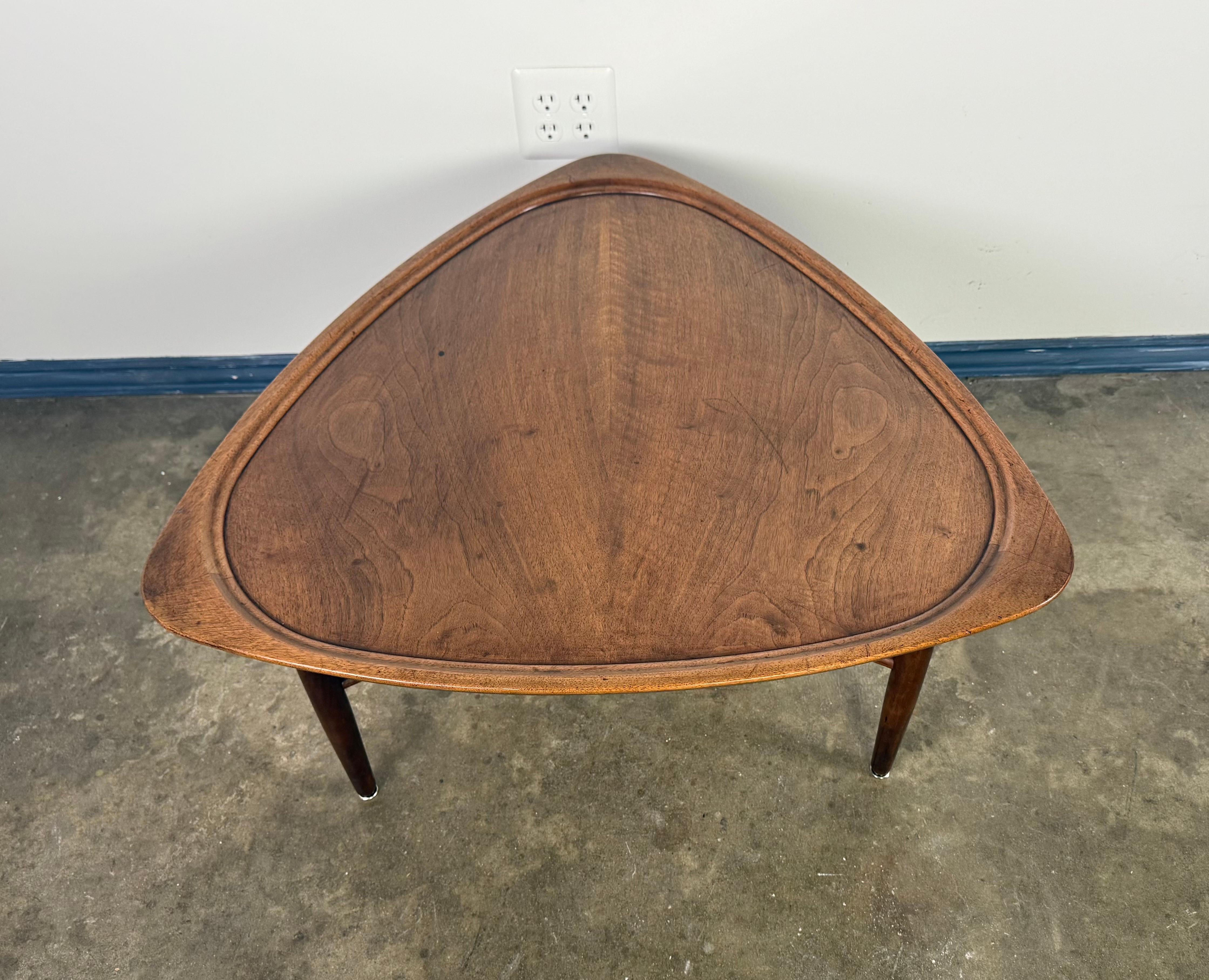 Sculptural Danish Modern Triangular Coffee Table For Sale 1