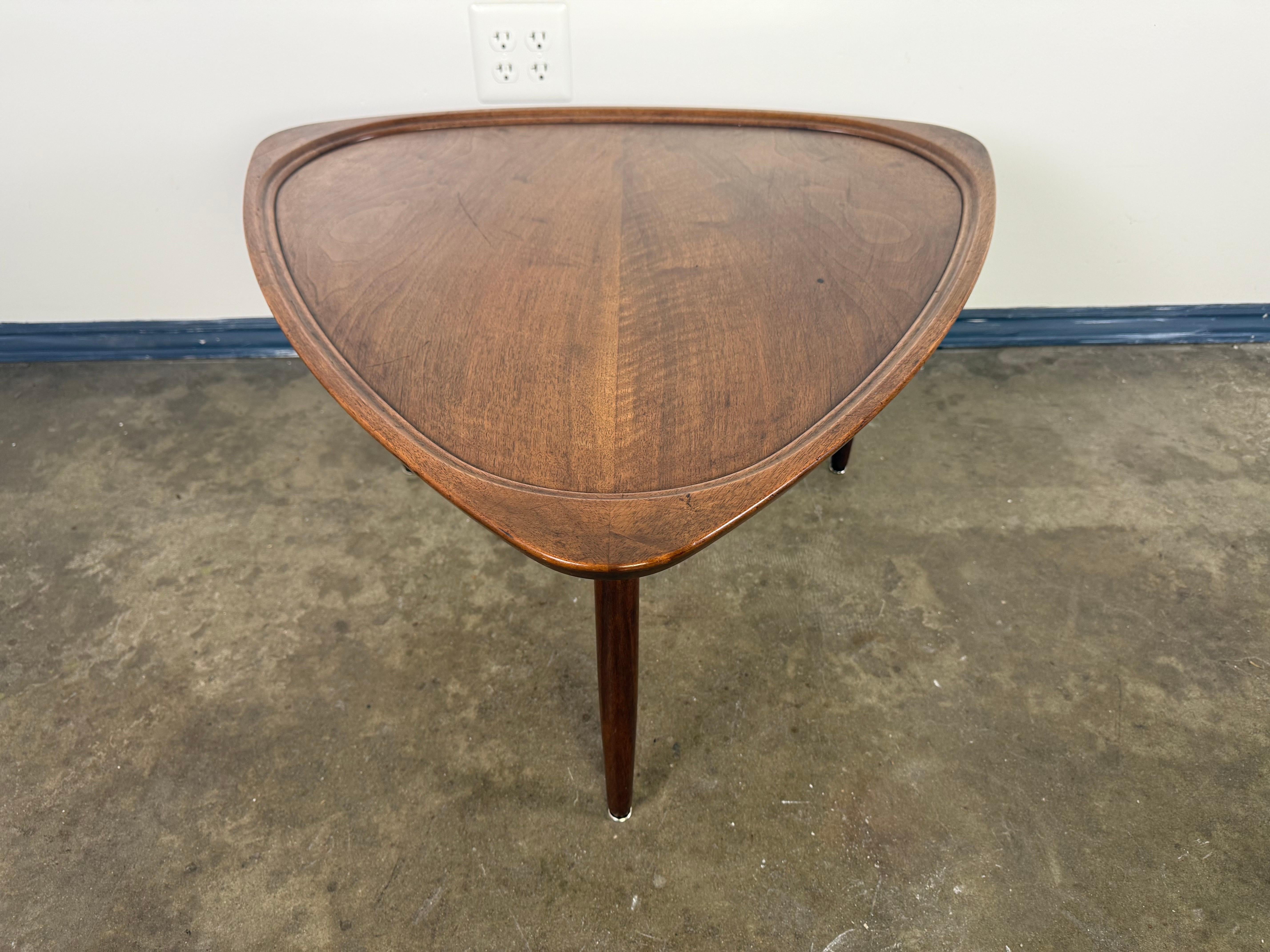 Sculptural Danish Modern Triangular Coffee Table For Sale 2