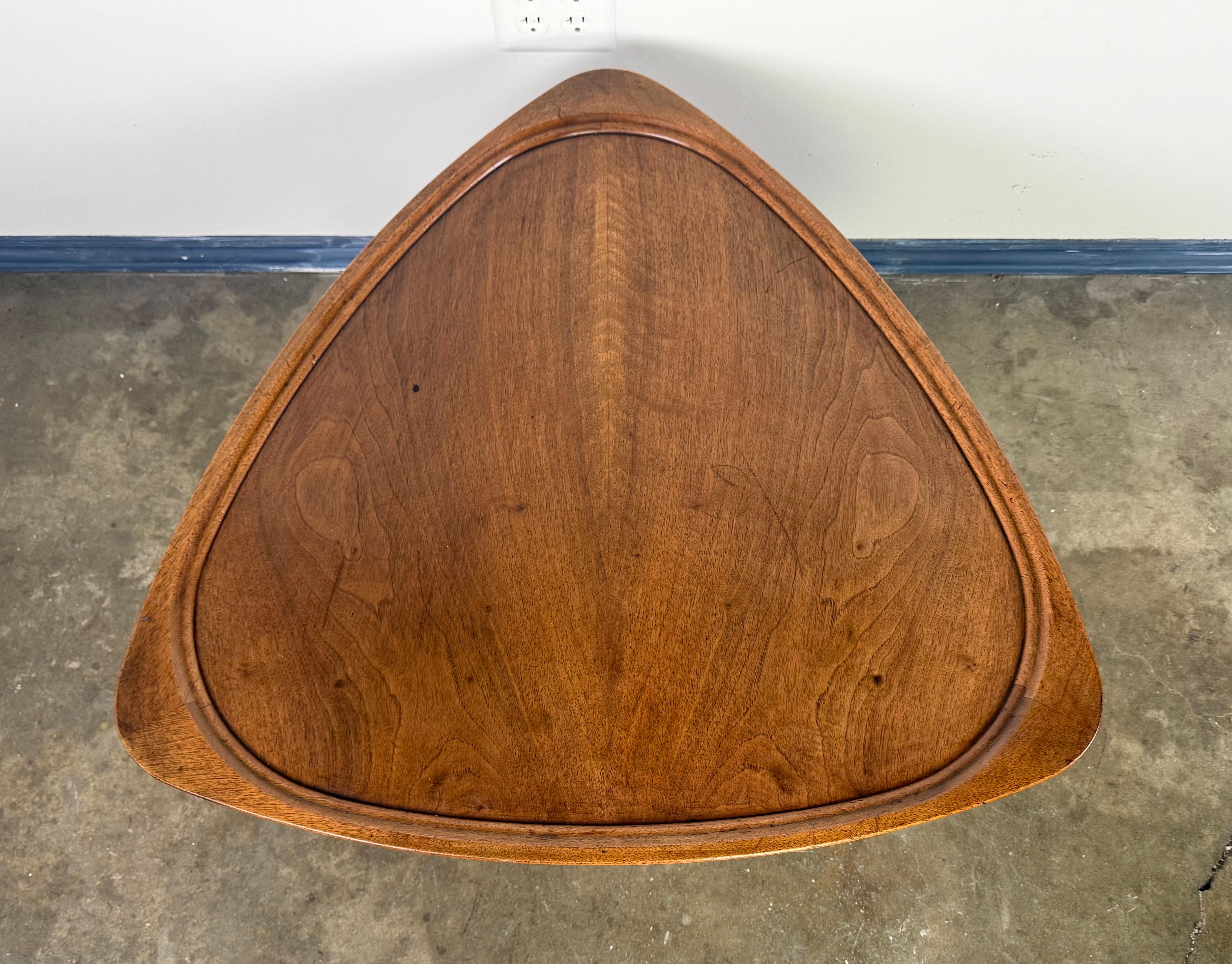 Sculptural Danish Modern Triangular Coffee Table For Sale 3