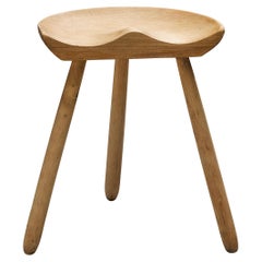 Sculptural Danish Tripod Stool in Wood