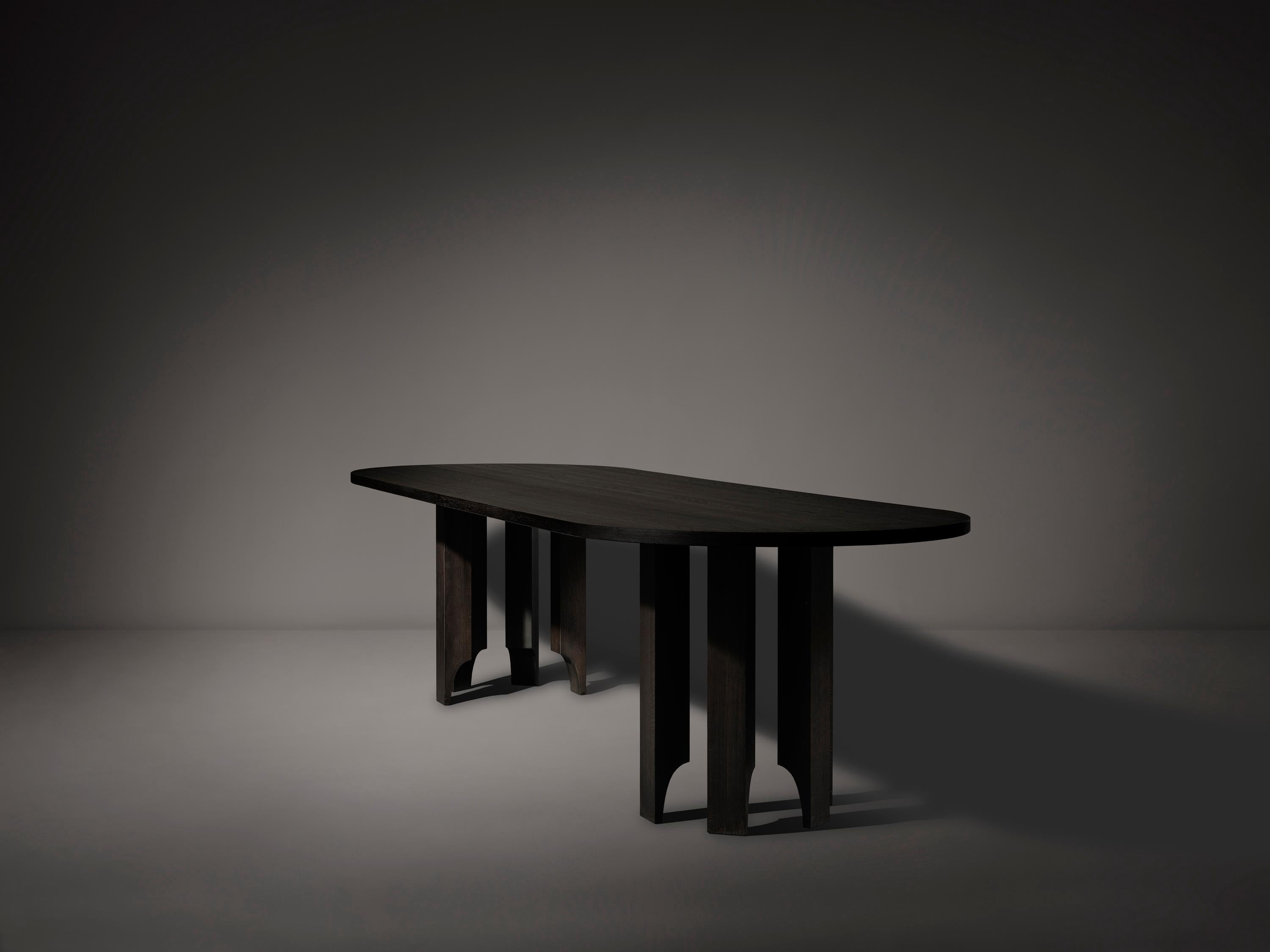 Néerlandais Sculpturale table à capsules Acer Brown foncé en vente