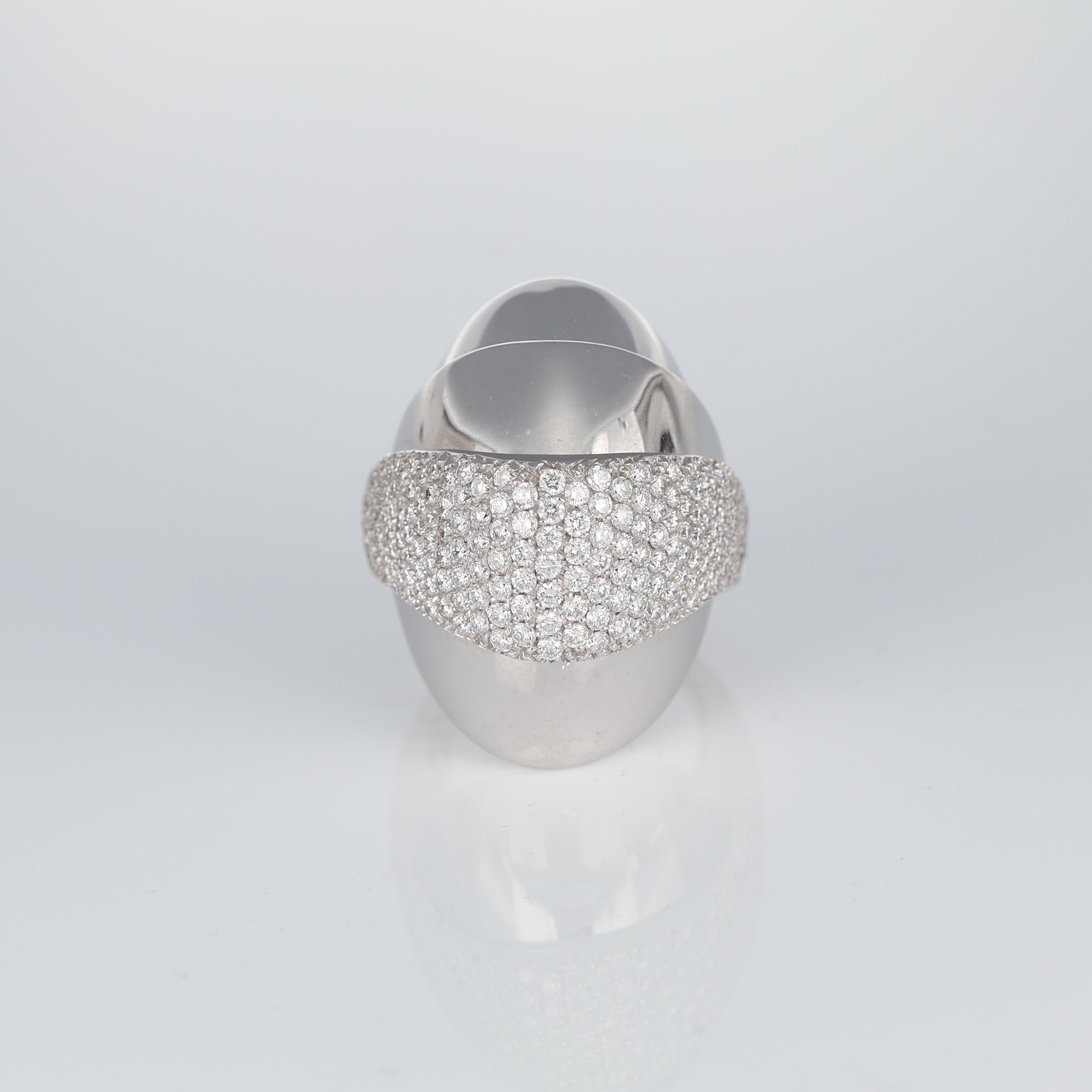 IMPORTANT NOTE:
✔ No additional costs will be added to this order.
✔ Shipping and customs duties are fully covered by us.
--------------------
This bold and elegant 18K white gold ring features a striking, sculptural design, enhanced with a