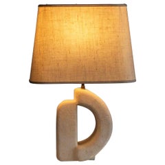 Sculptural design vintage Table Lamp in Cast Stone  Albert Tormos, France 1970