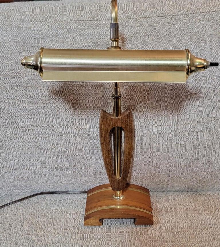 Brass Sculptural Desk Lamp Manner of Modeline For Sale