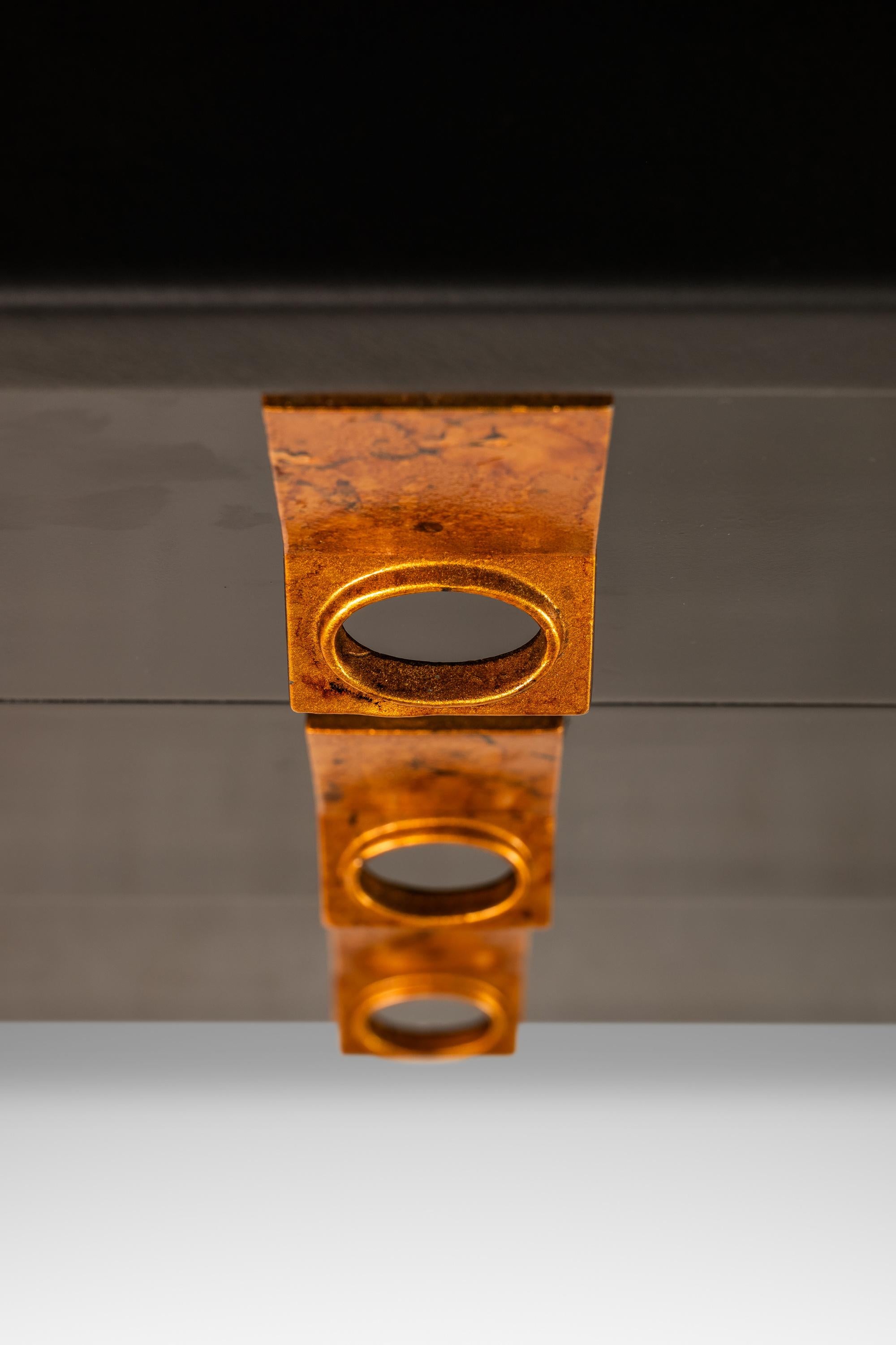 Sculptural Diamond Faced Credenza / Sideboard With Leather Top, Italy, c. 1970's For Sale 8